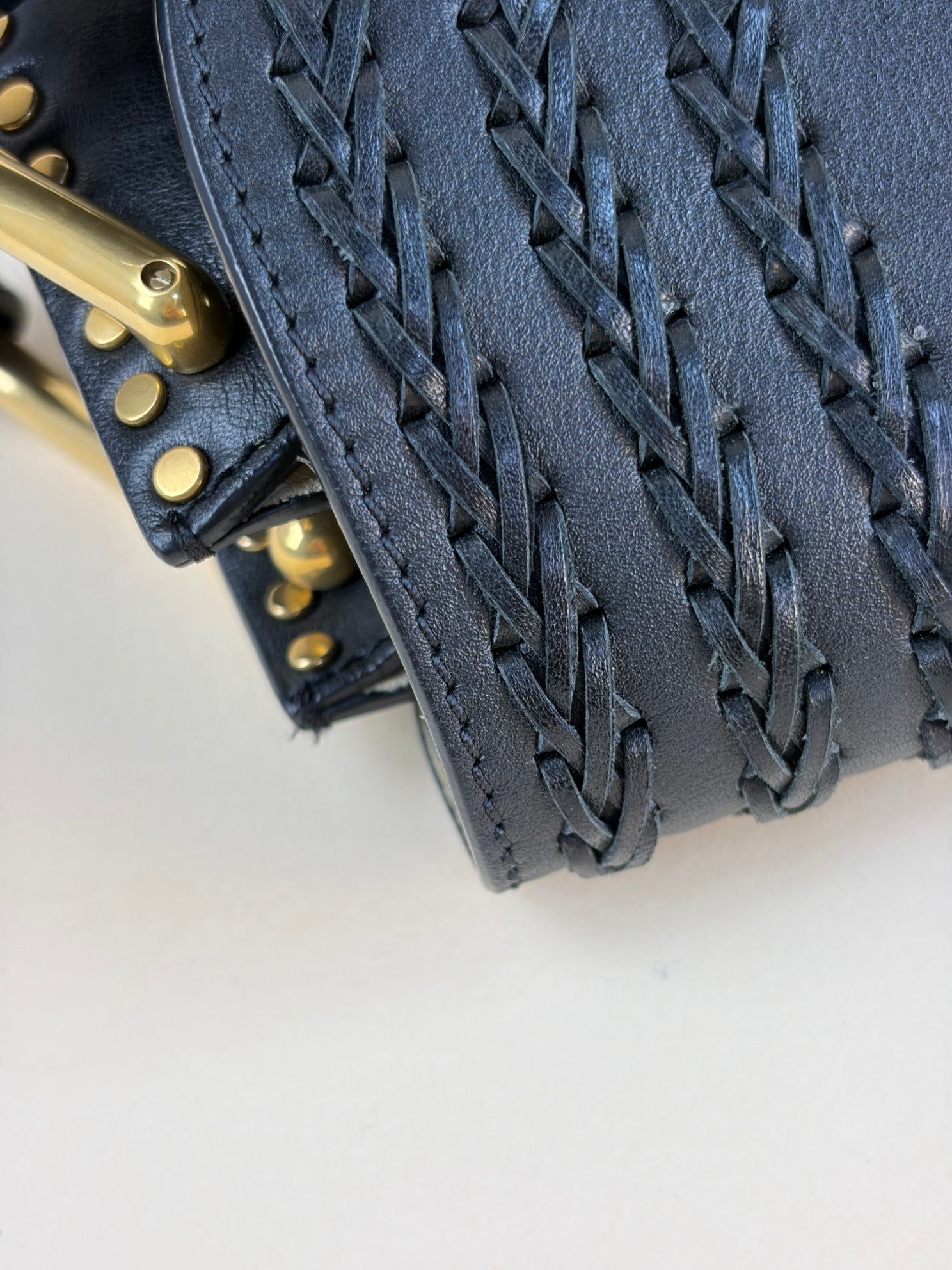 Chloe Black hudson meduim leather with braidedand studded