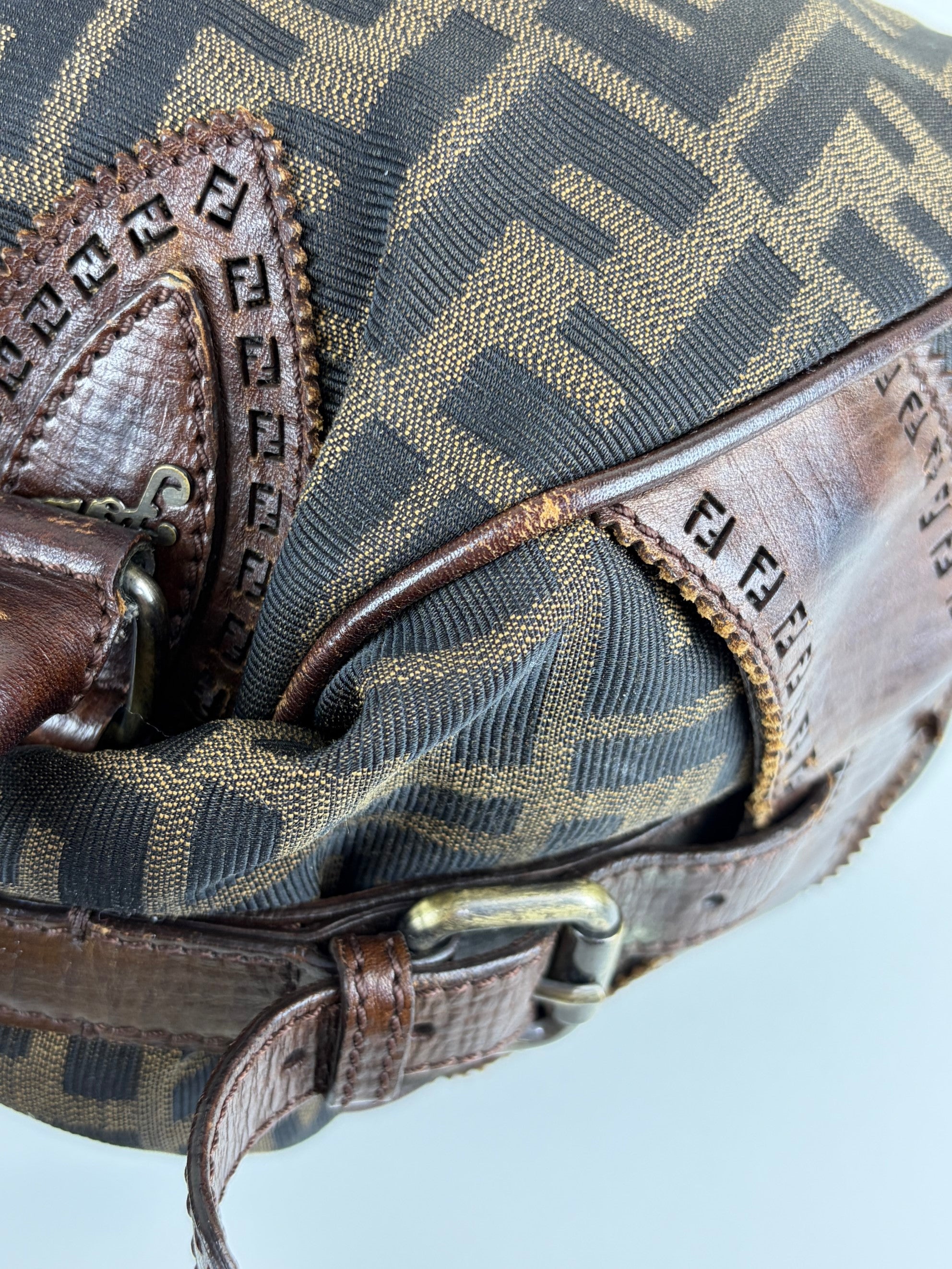Fendi brown ff vintage Zucca de jour tote