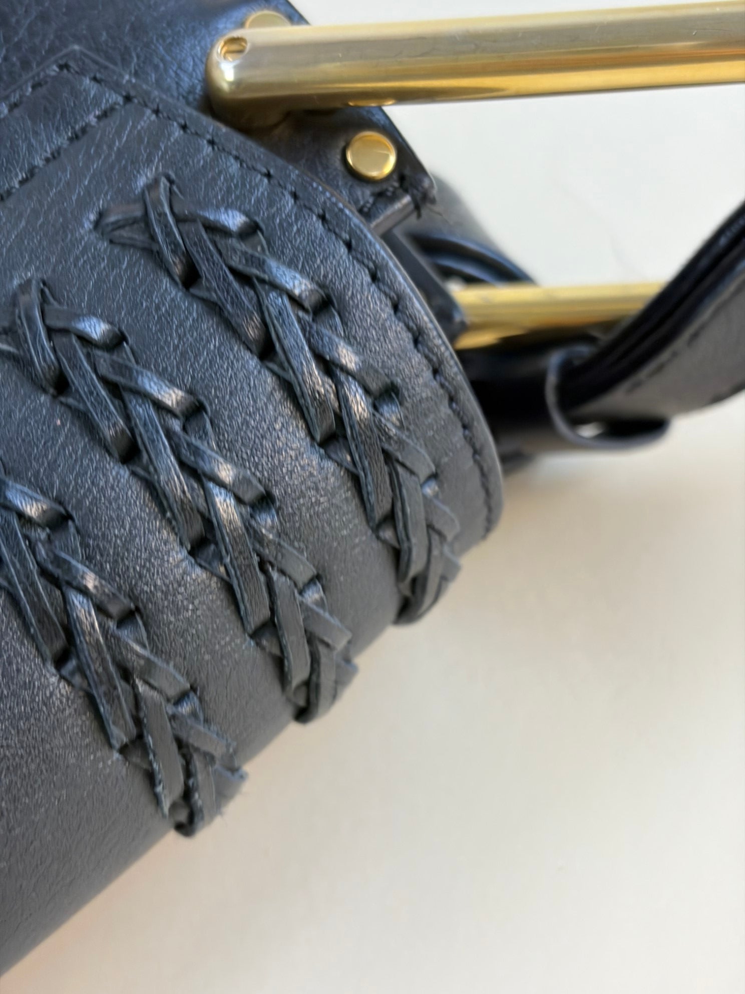 Chloe Black hudson meduim leather with braidedand studded