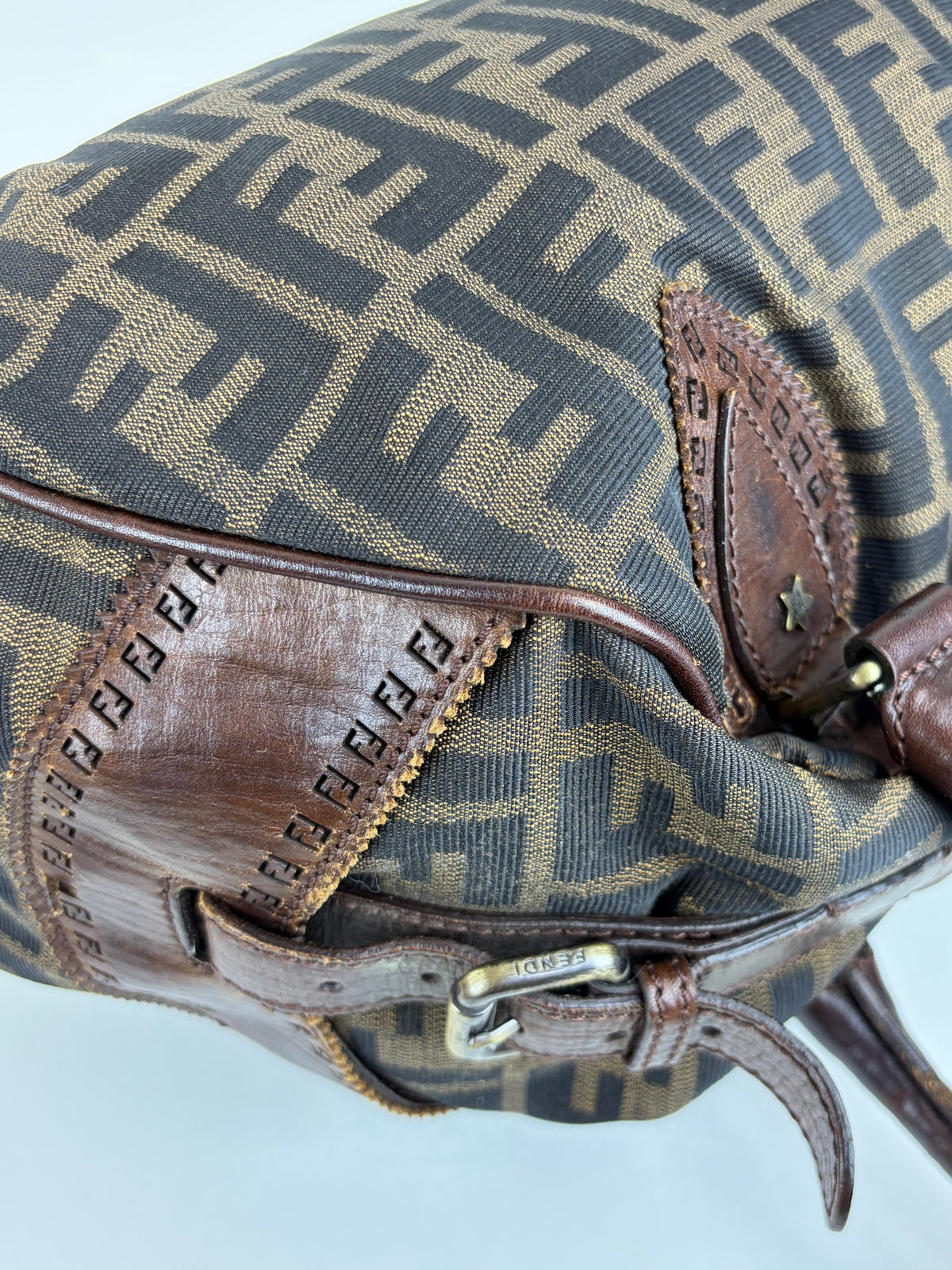 Fendi brown ff vintage Zucca de jour tote