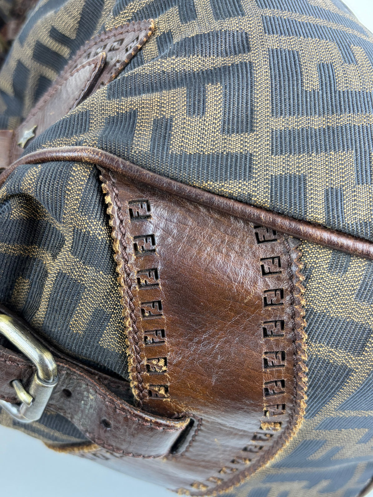 Fendi brown ff vintage Zucca de jour tote