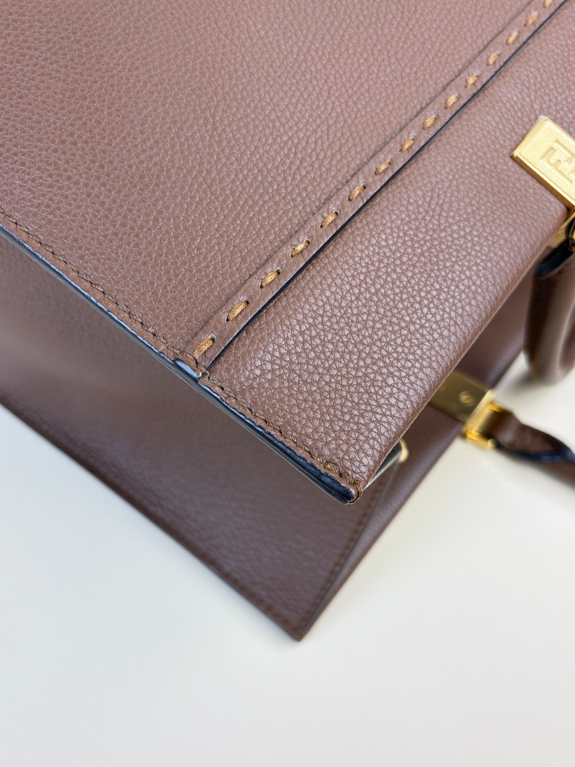 Fendi brown Sunshine Medium Shopping Tote Bag