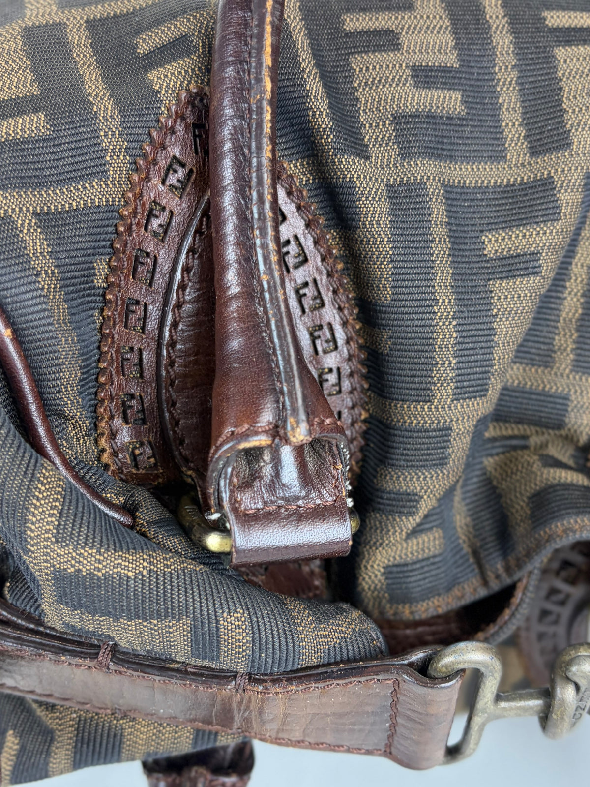 Fendi brown ff vintage Zucca de jour tote
