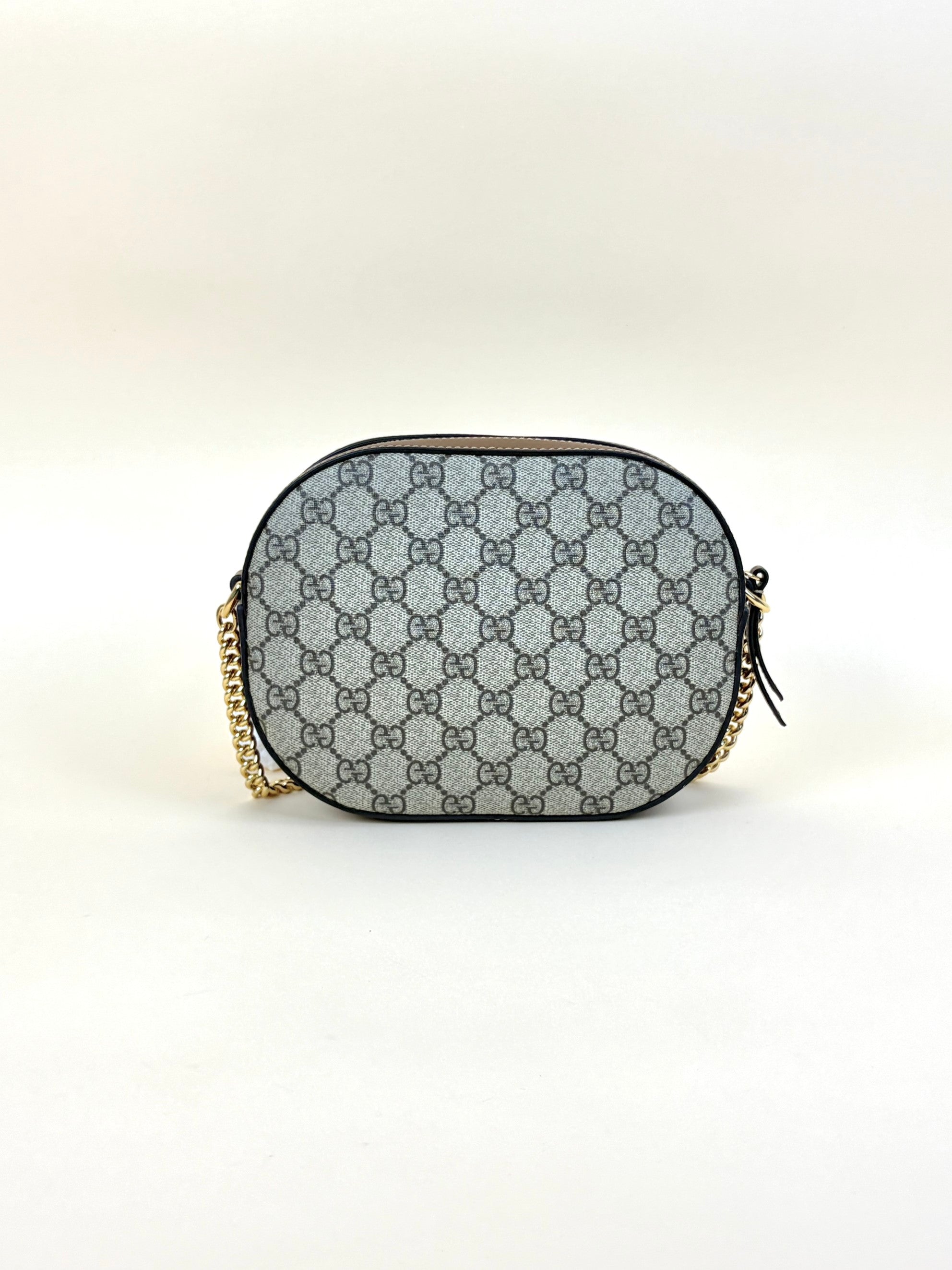 Gucci Tricolor GG Monogram Supreme Cuoio Toscano Cuir Mini Chain Shoulder Bag