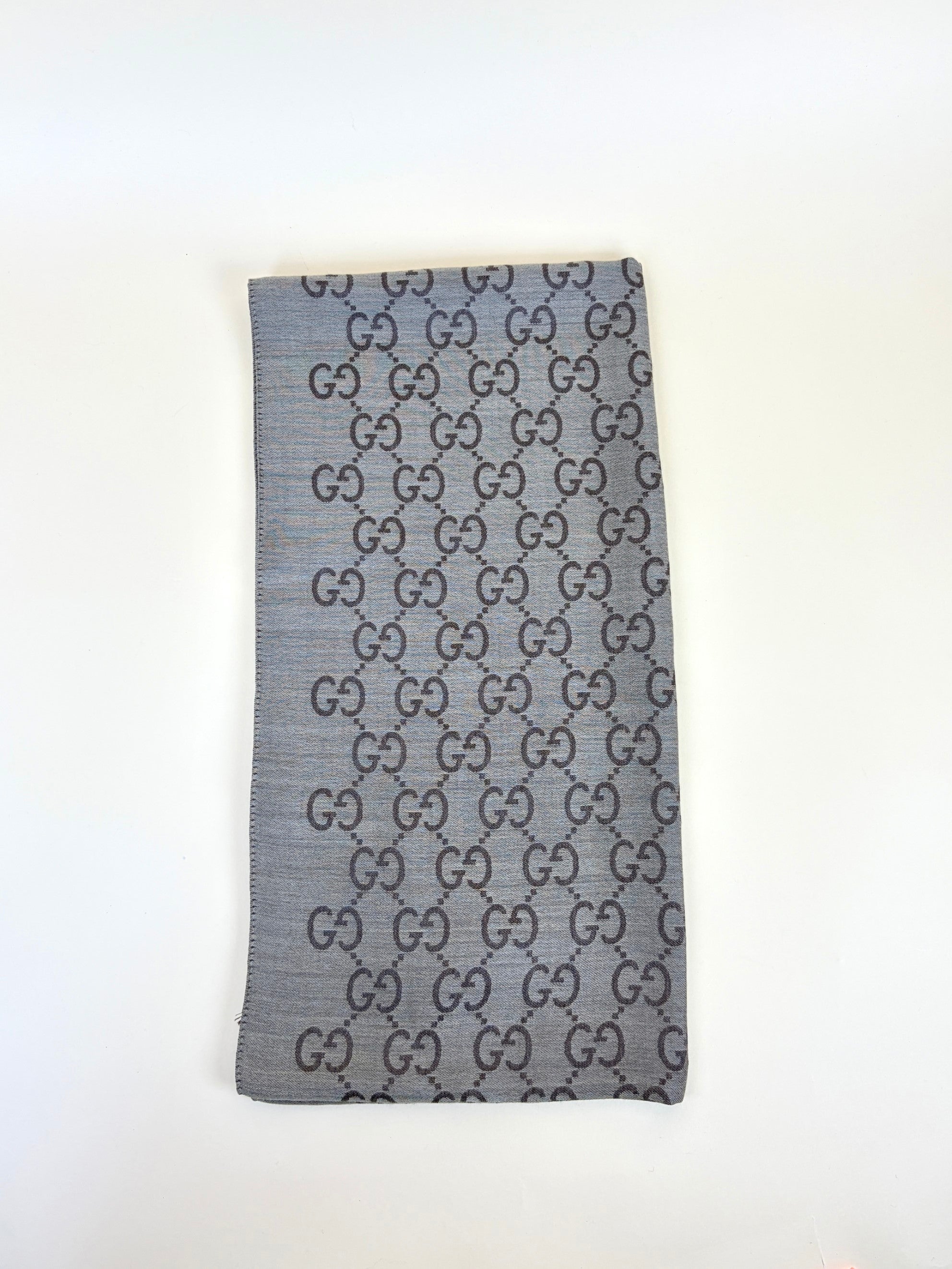 Gucci Dark Brown GG Monogram Wool/Silk Scarf