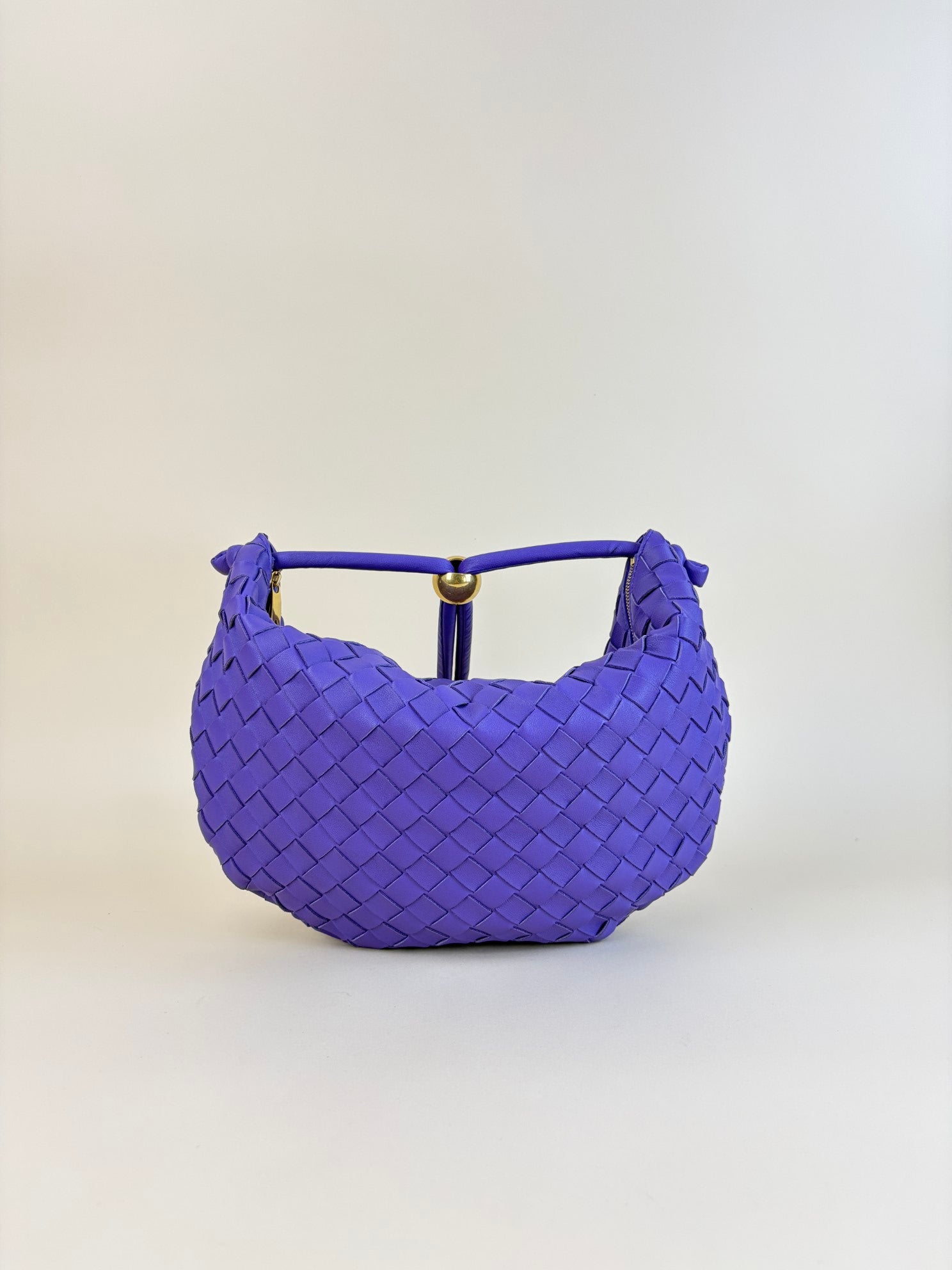 Bottega Veneta purple nappa intrecciato meduim tuuru pouch