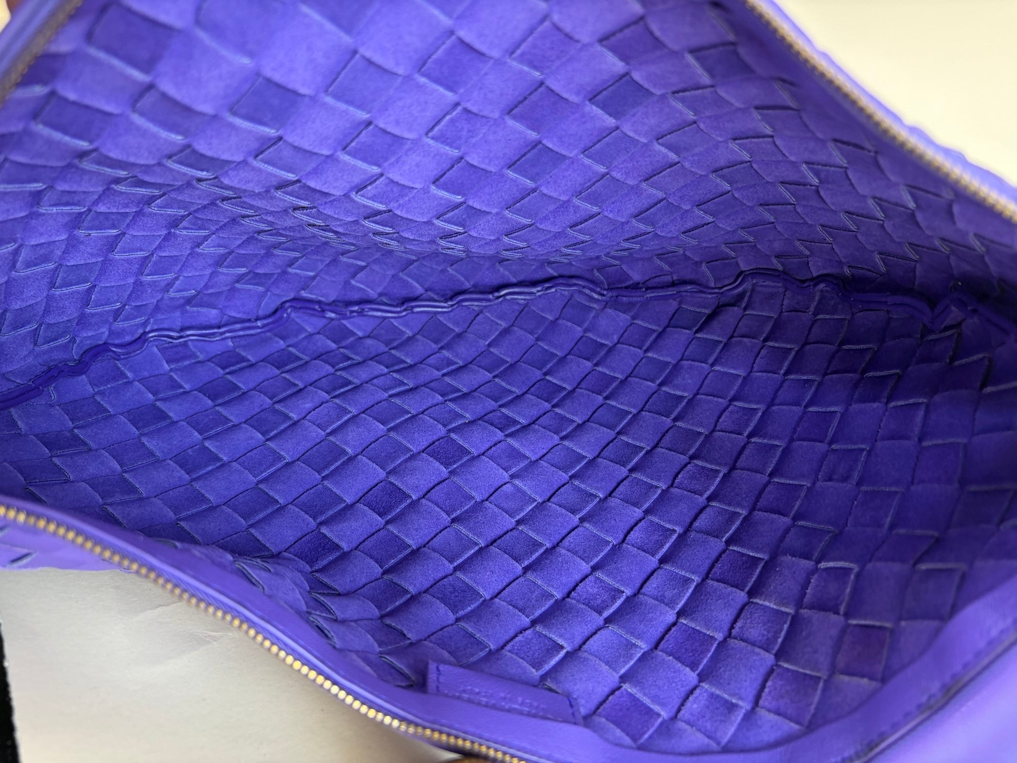 Bottega Veneta purple nappa intrecciato meduim tuuru pouch