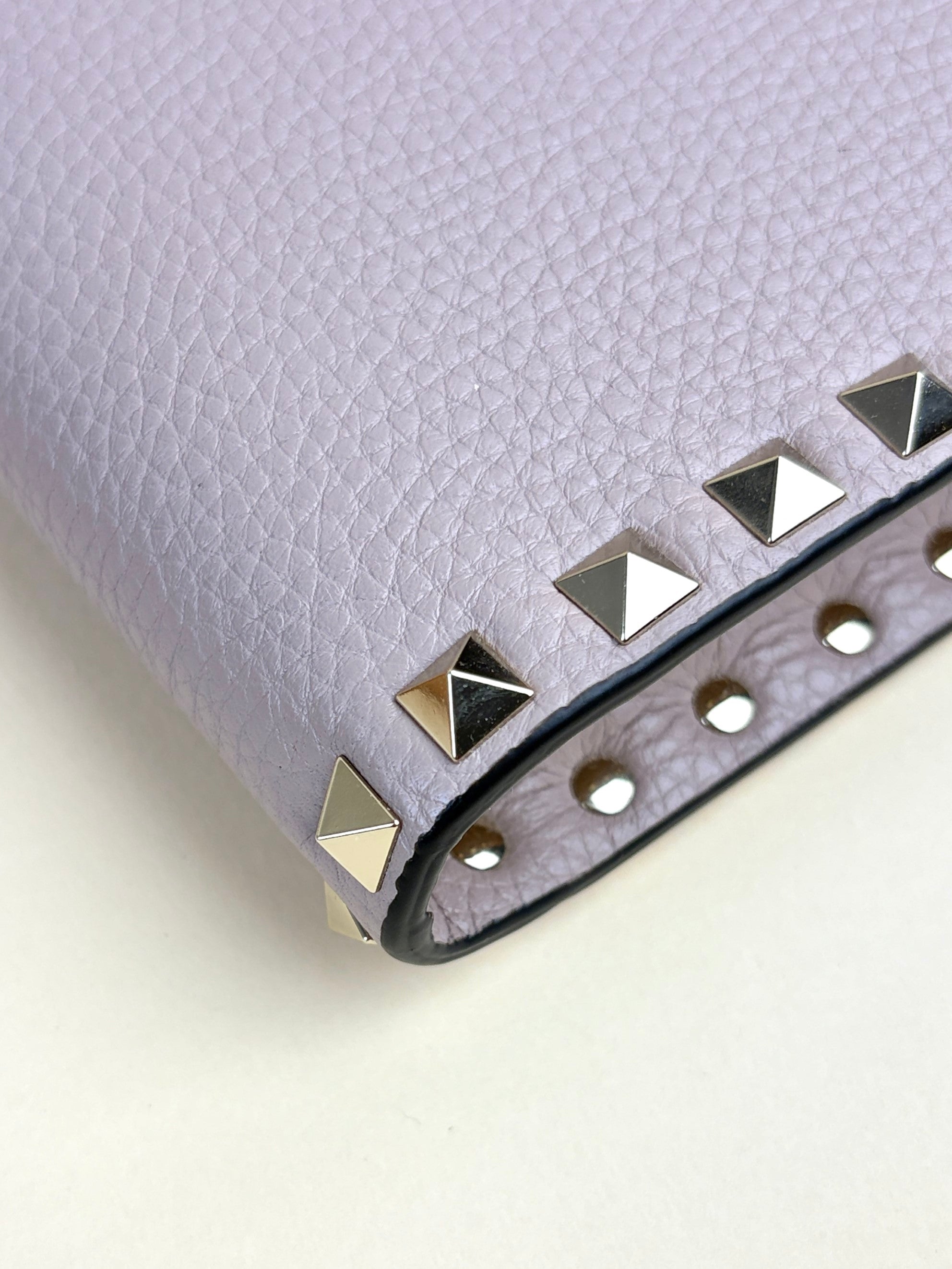Valentino euro nude pebbled Rock stud Zipped pouch