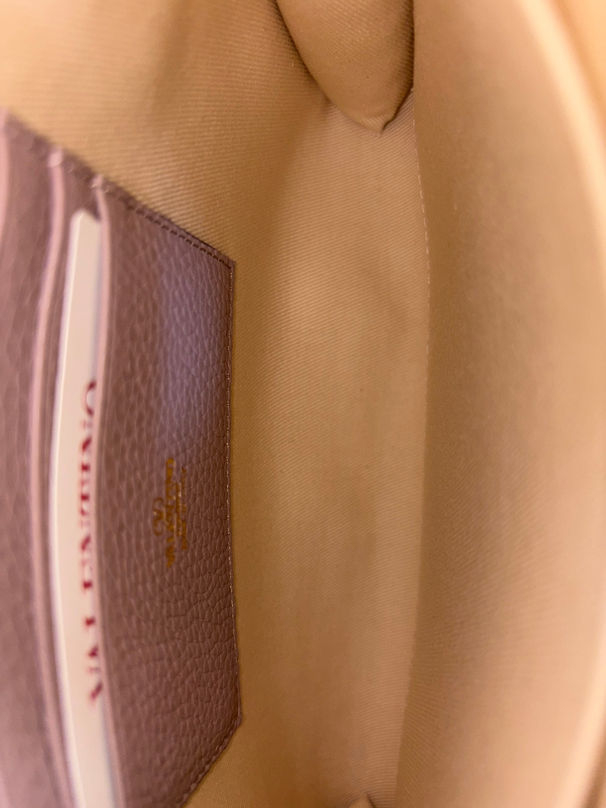 Valentino euro nude pebbled Rock stud Zipped Clutch
