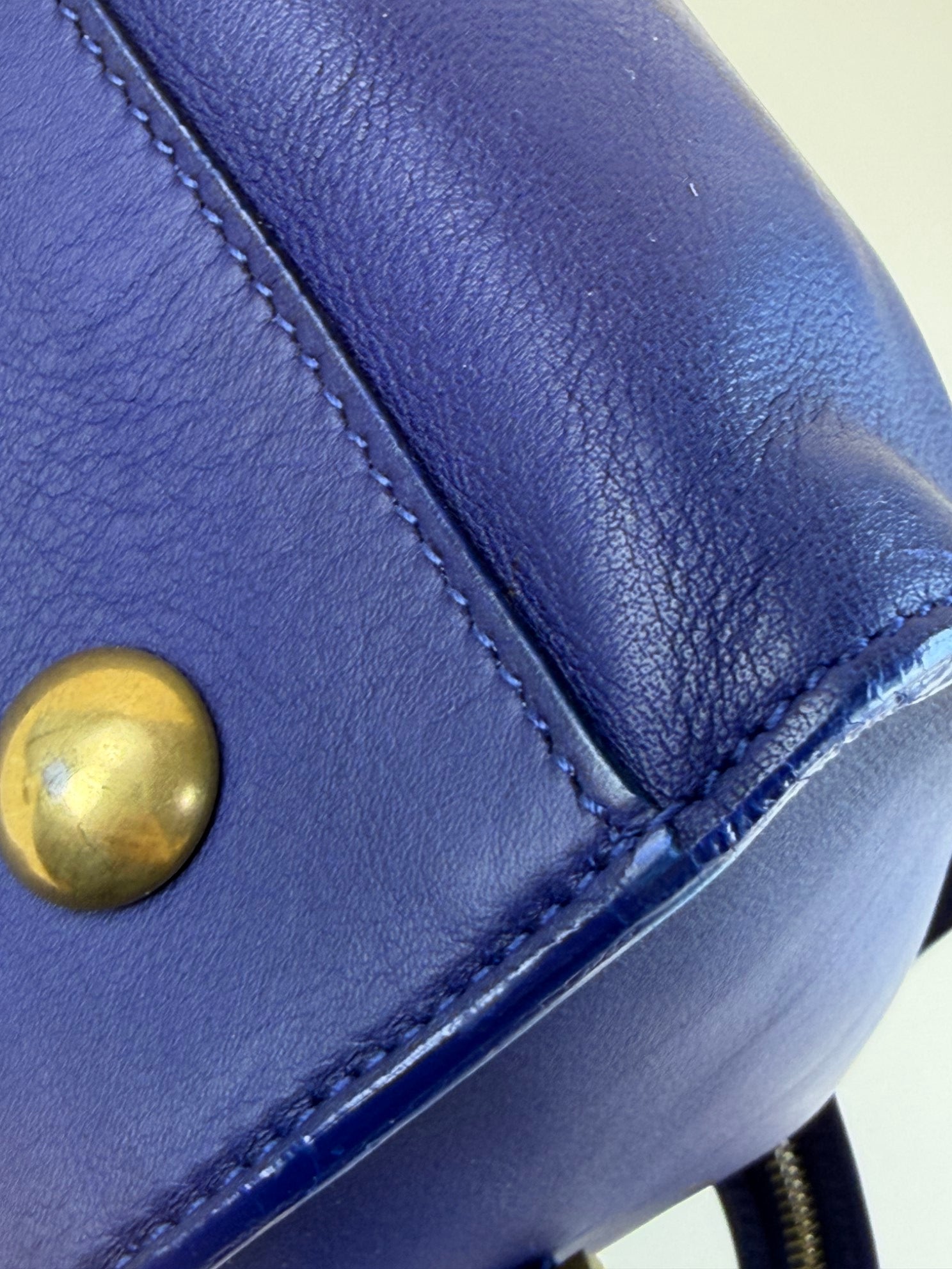 YSL blue Y Cabas meduim Tote Bag