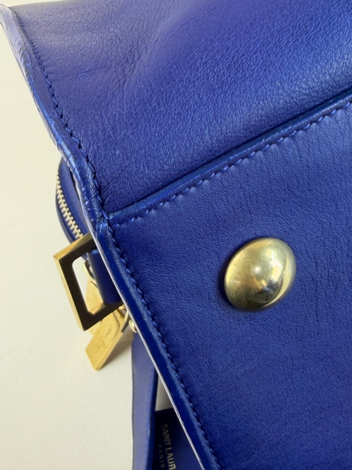 YSL blue Y Cabas meduim Tote Bag
