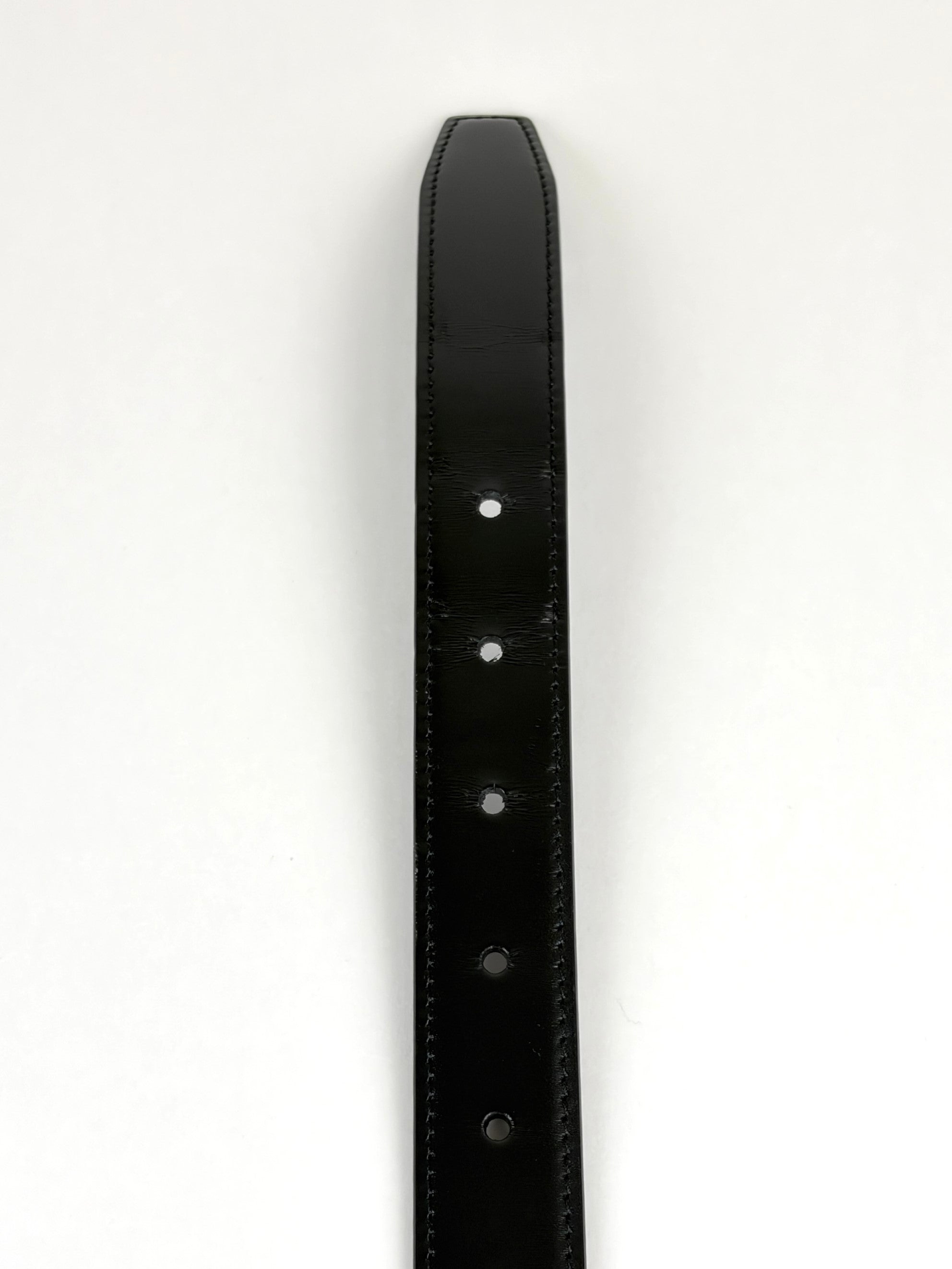 Celine black taurillon leather triomphe 25mm belt