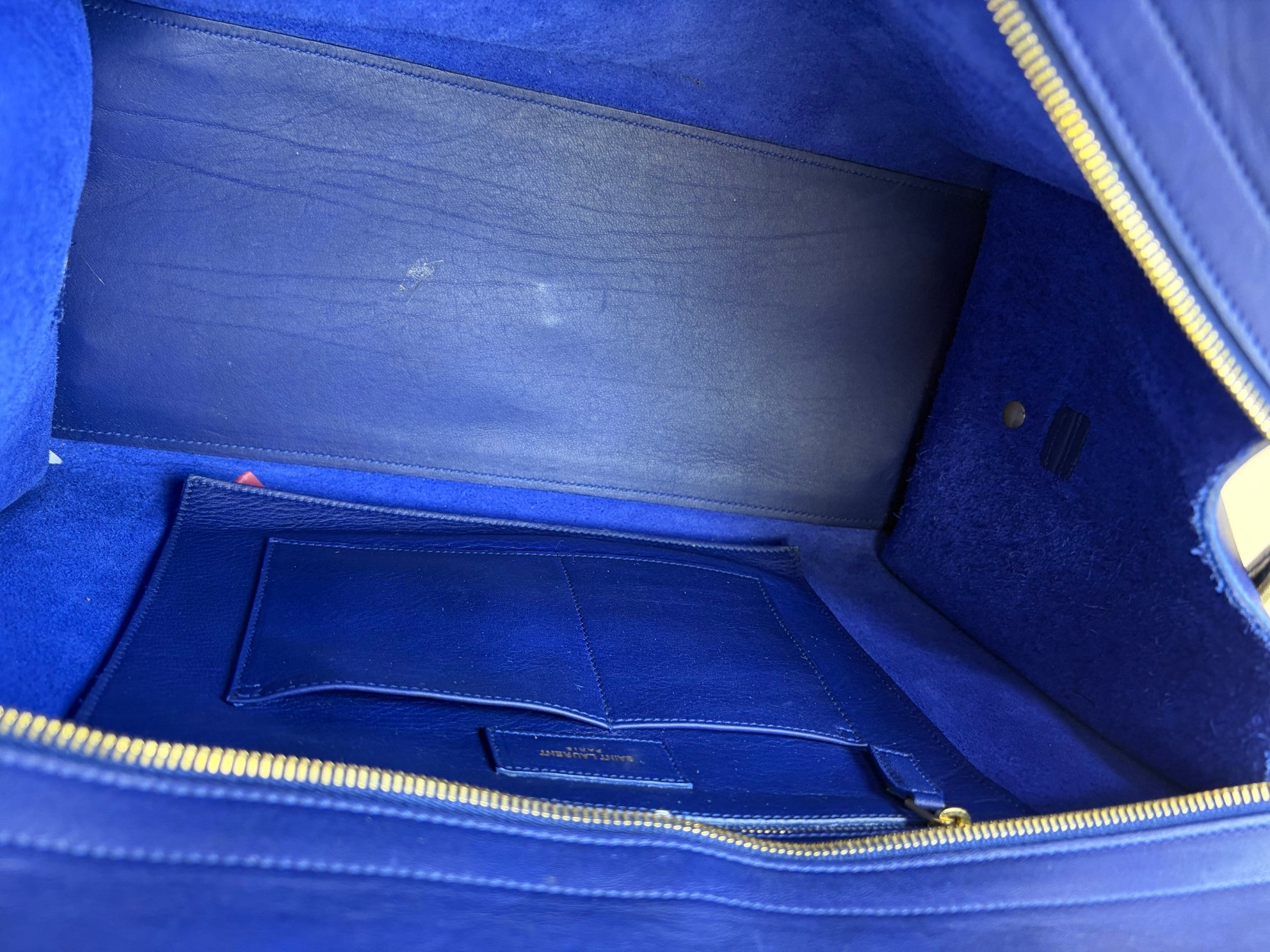 YSL blue Y Cabas meduim Tote Bag