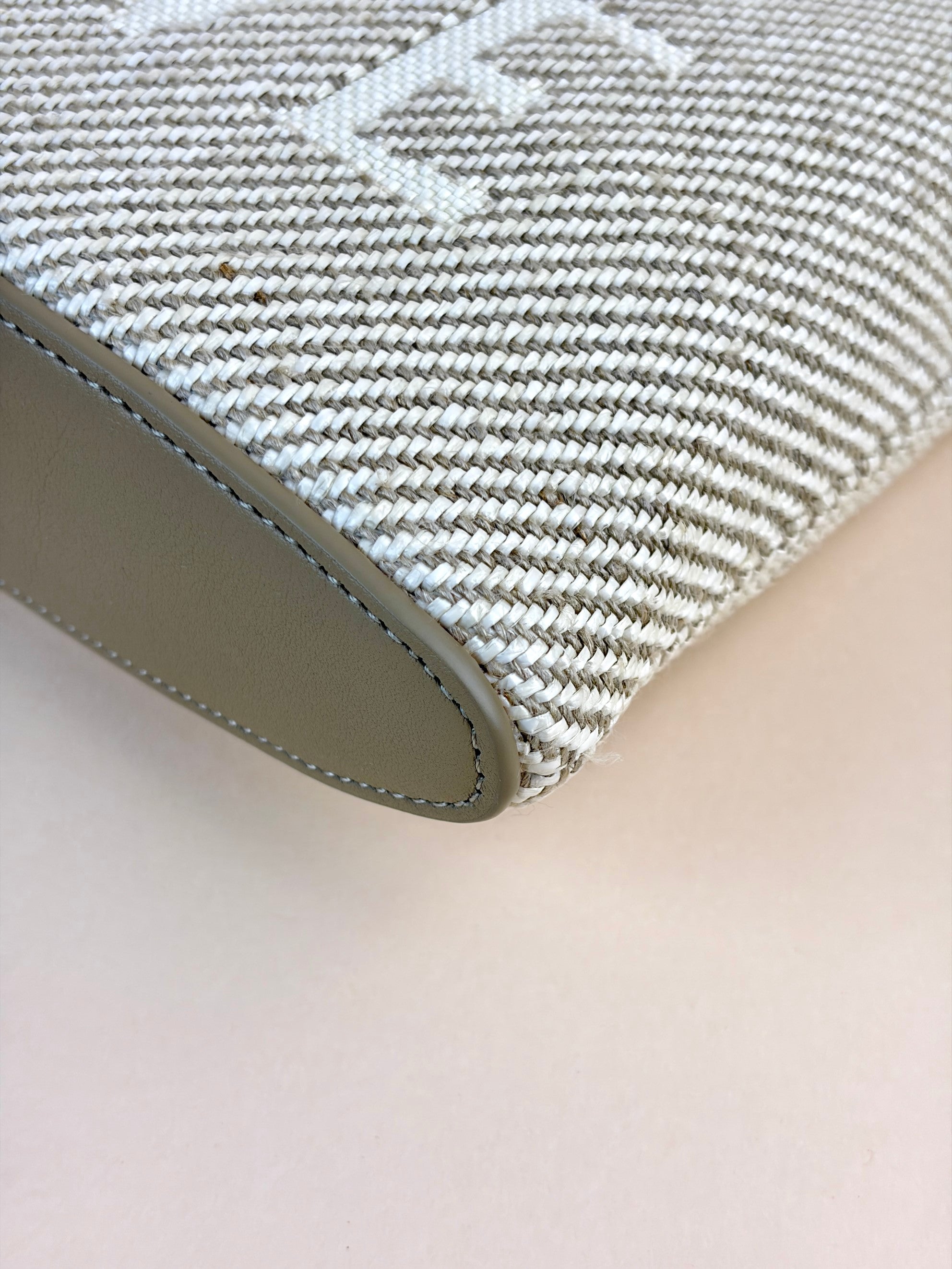 Loewe beige jacquard canvas oblong pouch