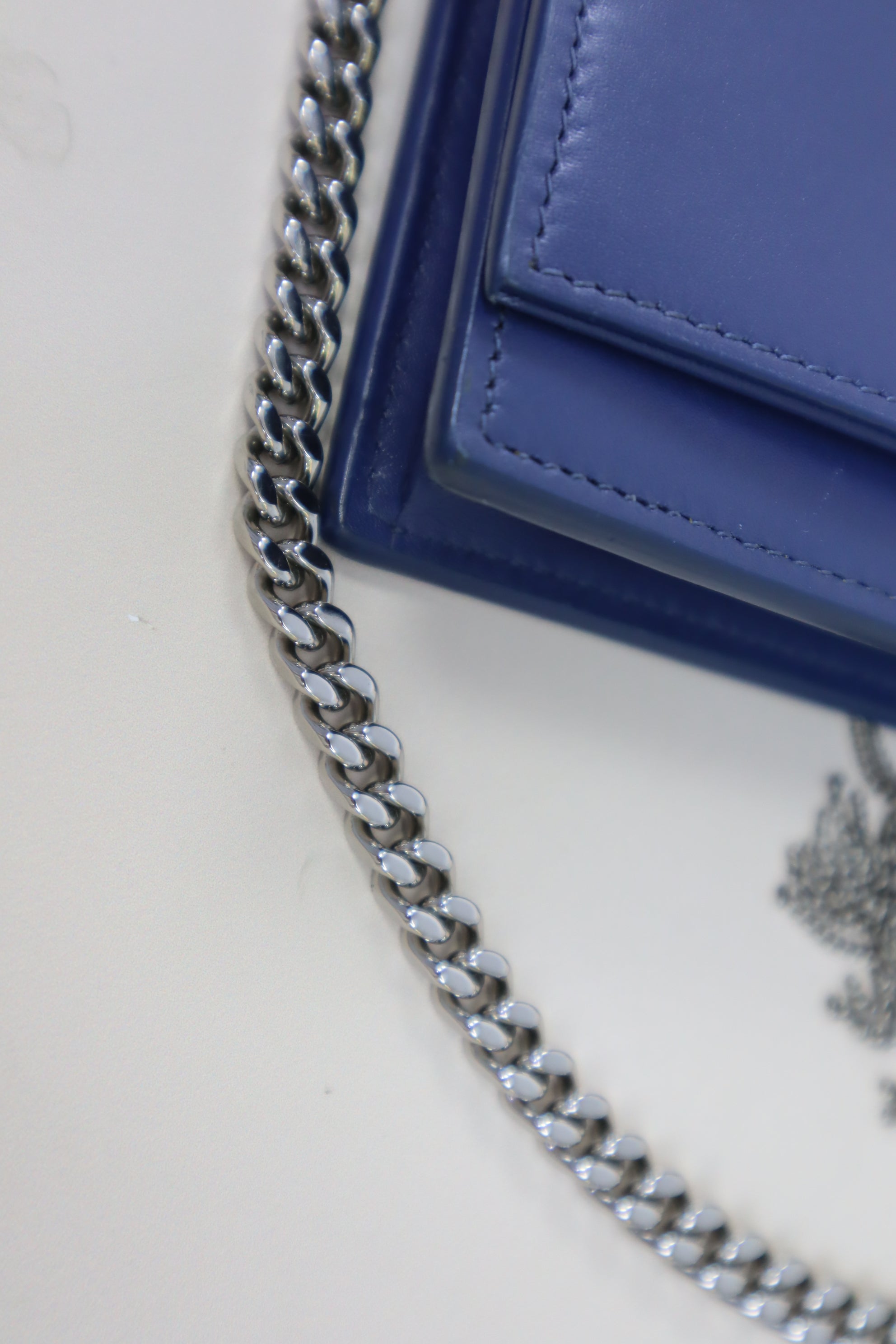 YSL Blue Kate Tassel Chain Wallet