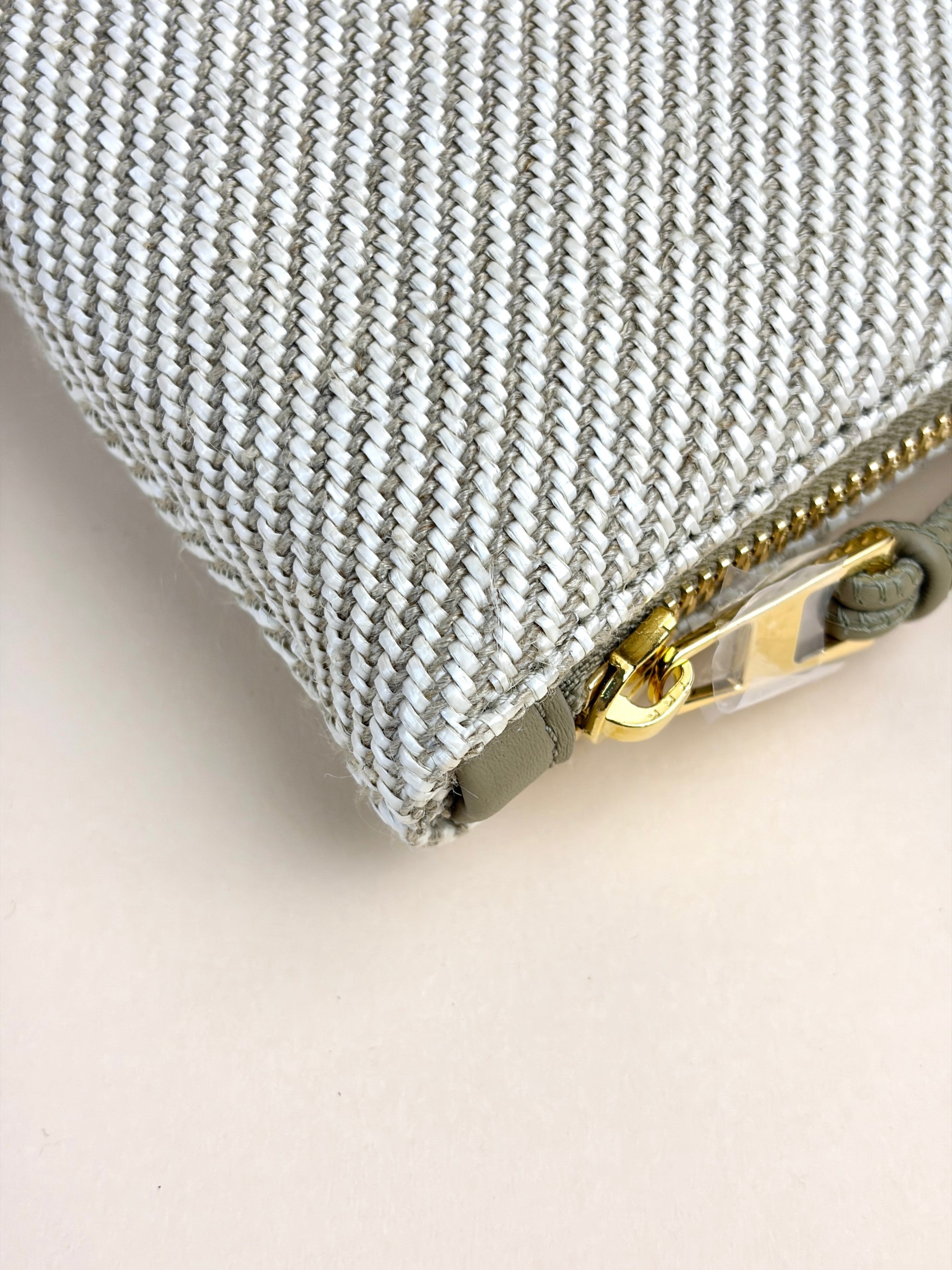 Loewe beige jacquard canvas oblong pouch