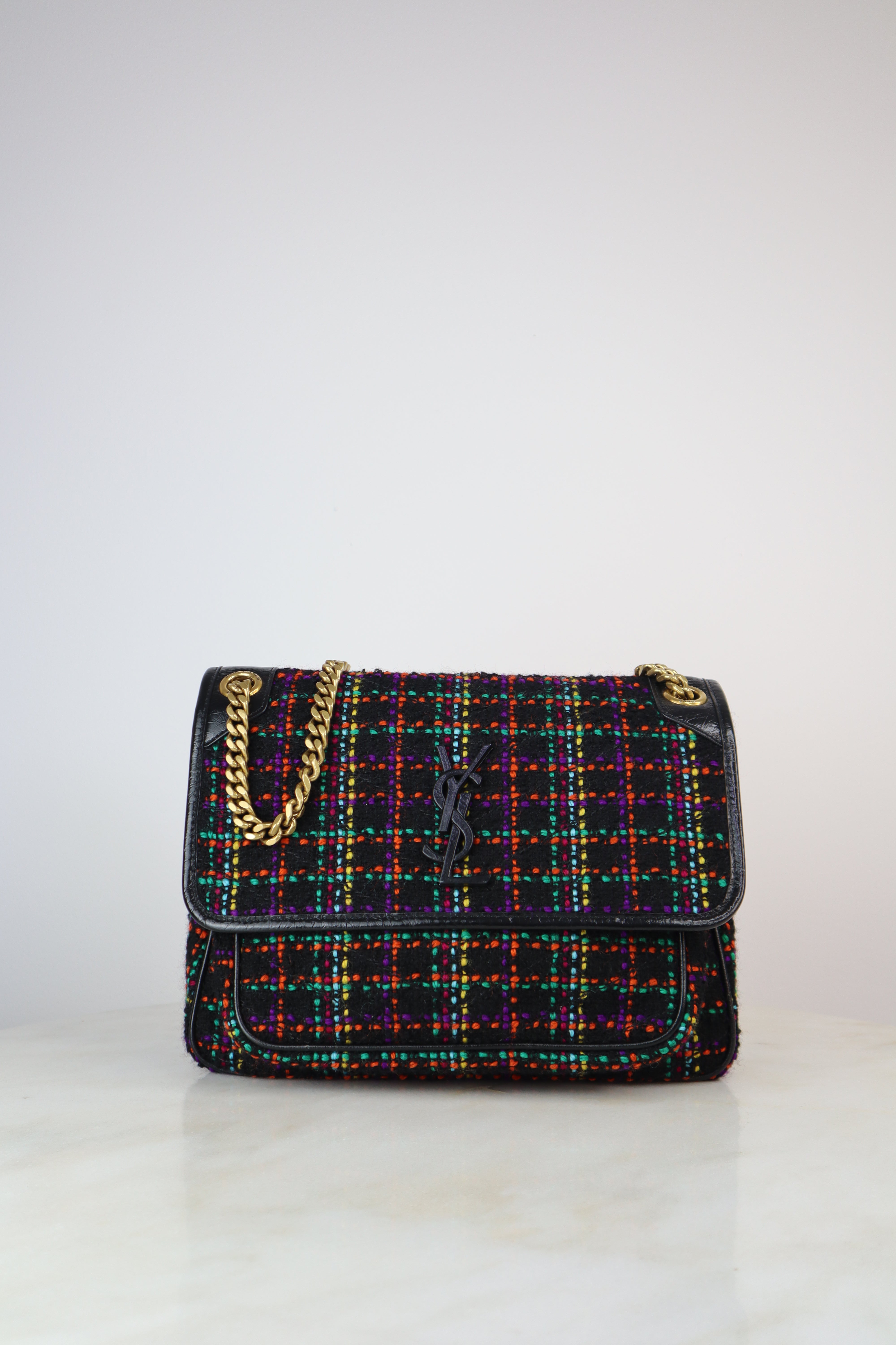YSL Multicolor Fabric Medium Tweed Niki Bag-handbag-YSL-The Closet Egypt