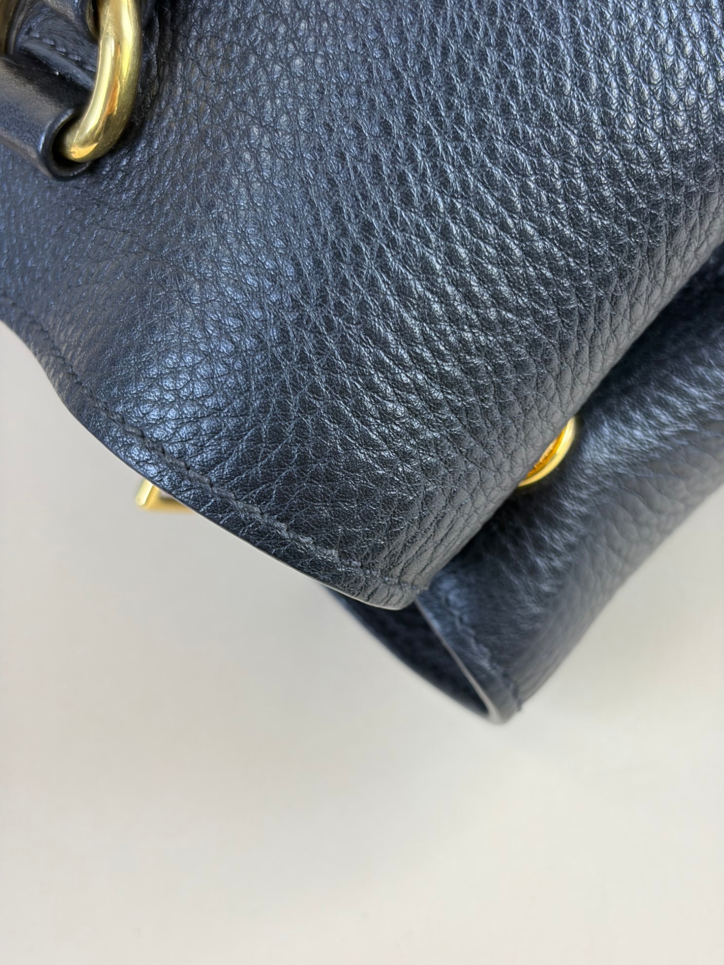 Prada small black vitello danio leather