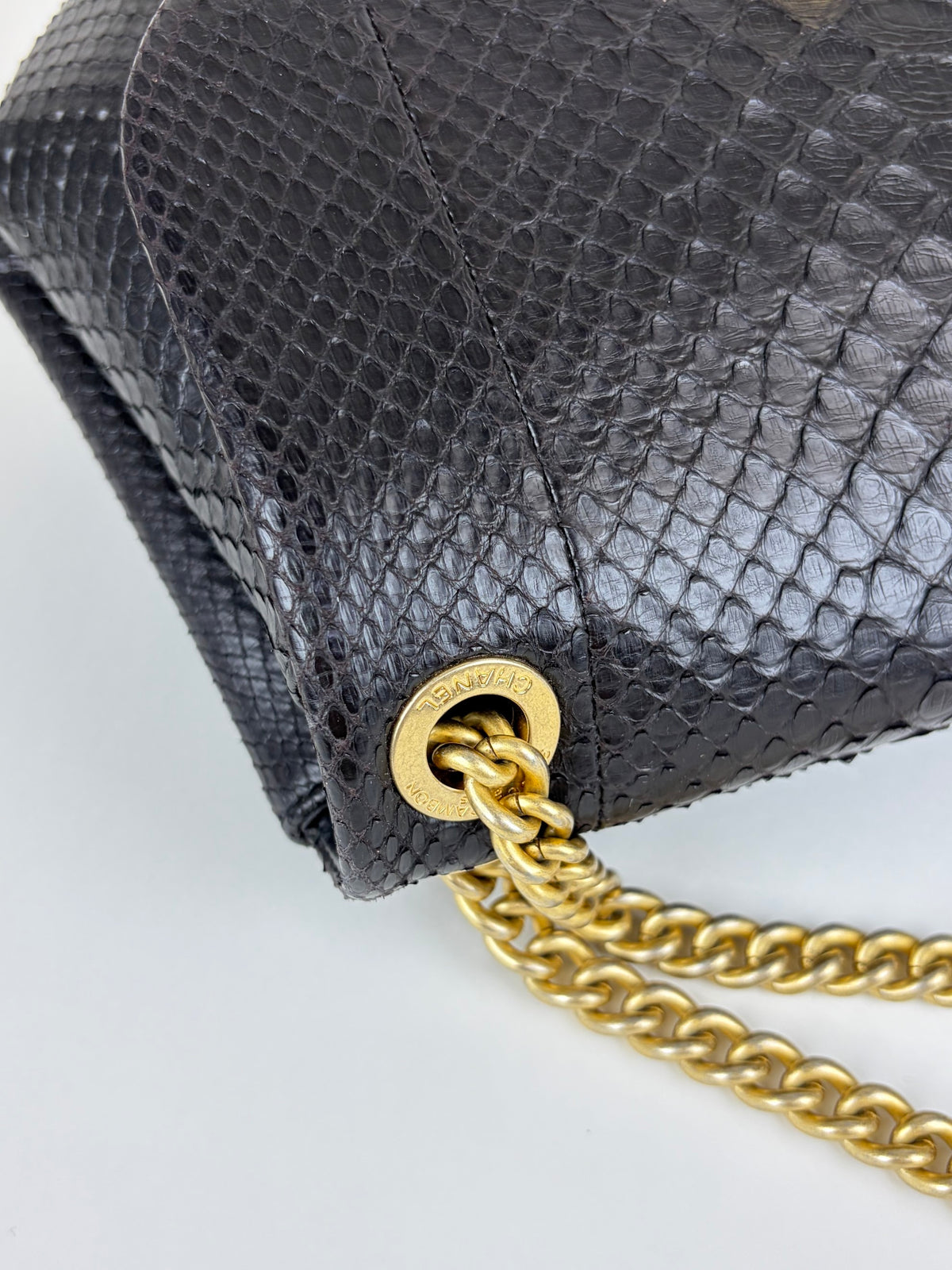 Chanel Black python cc flap bag