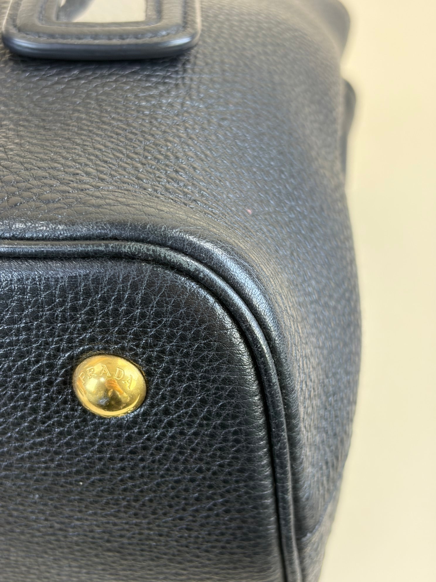 Prada small black vitello danio leather