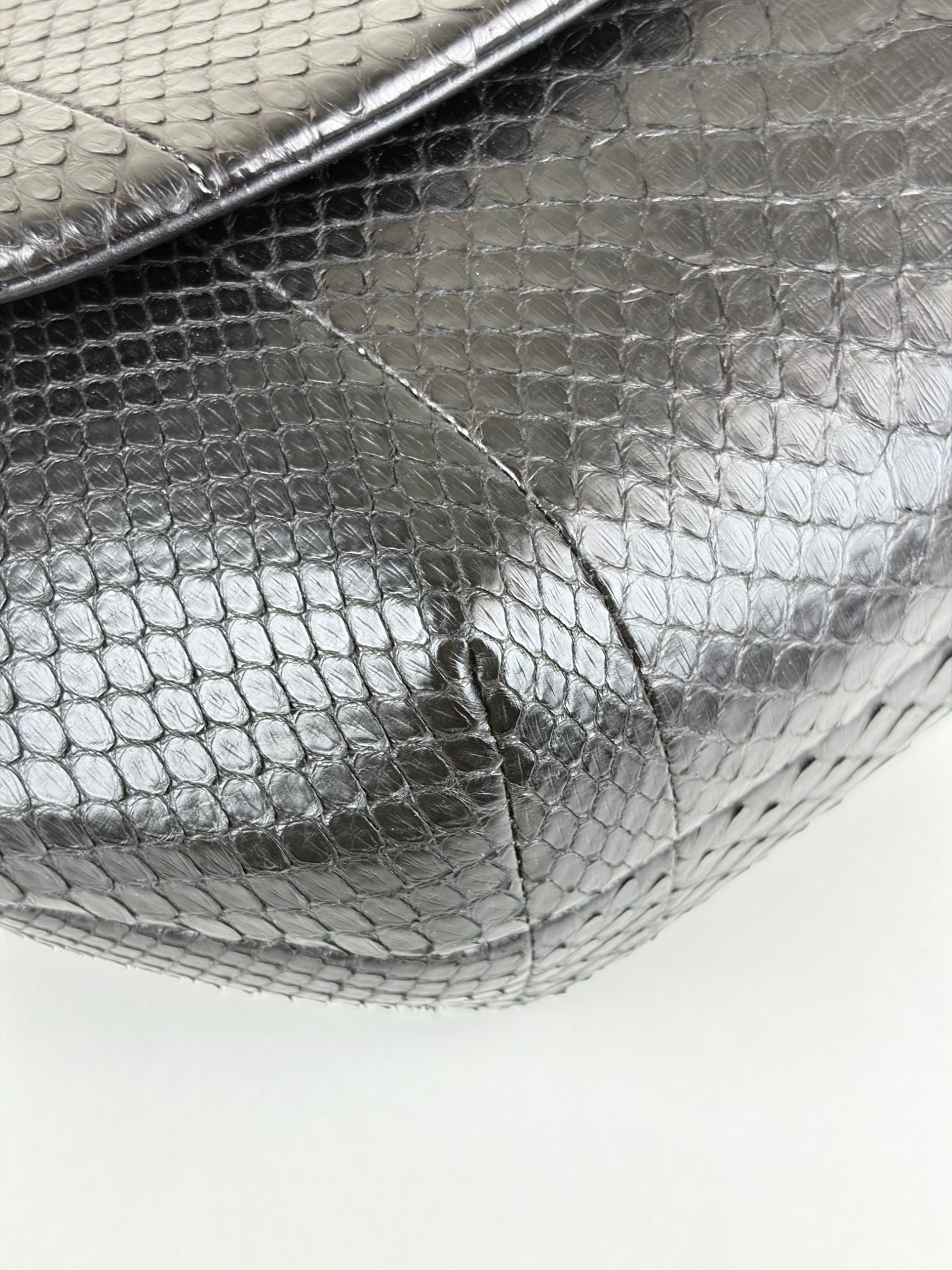 Chanel Black python cc flap bag