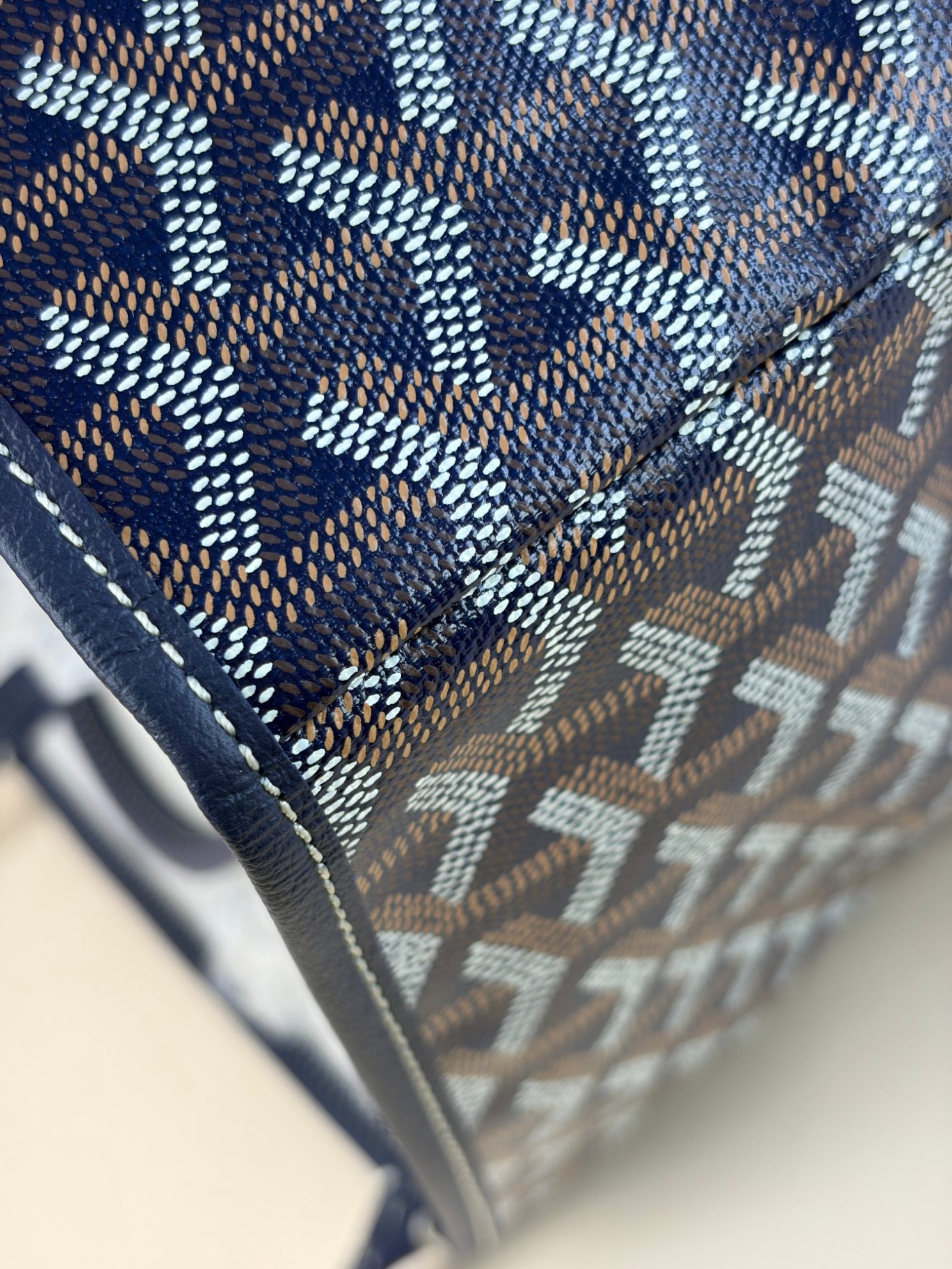 Goyard gabardine Sairam navy blue with pouch