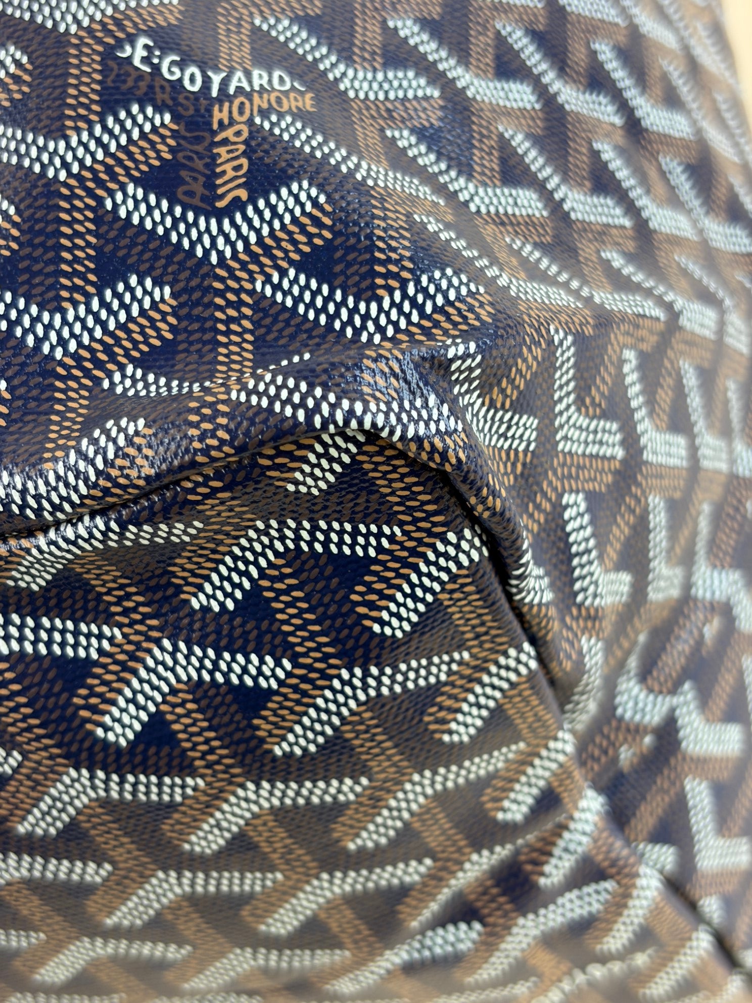 Goyard gabardine Sairam navy blue with pouch