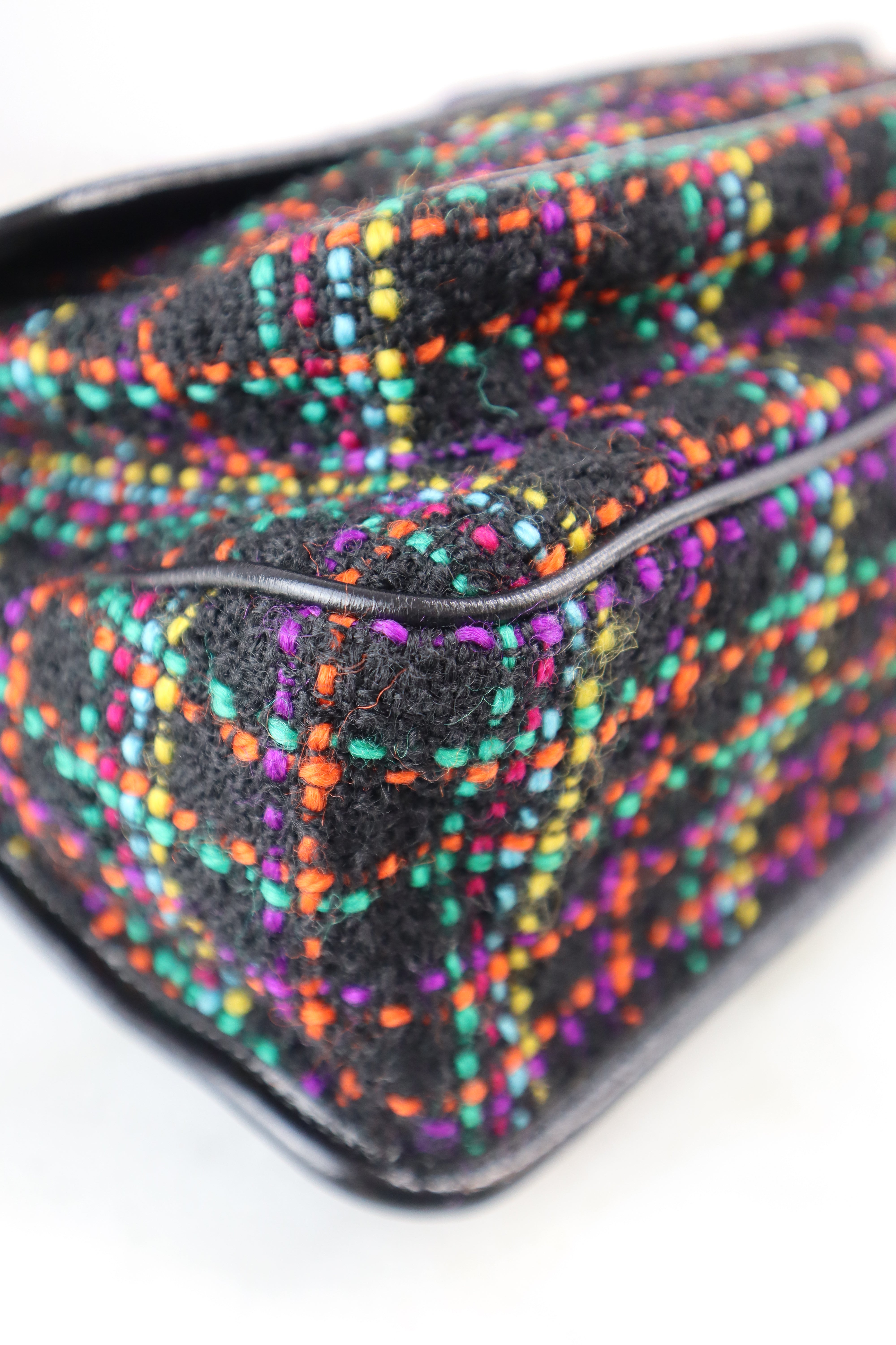 YSL Multicolor Fabric Medium Tweed Niki Bag