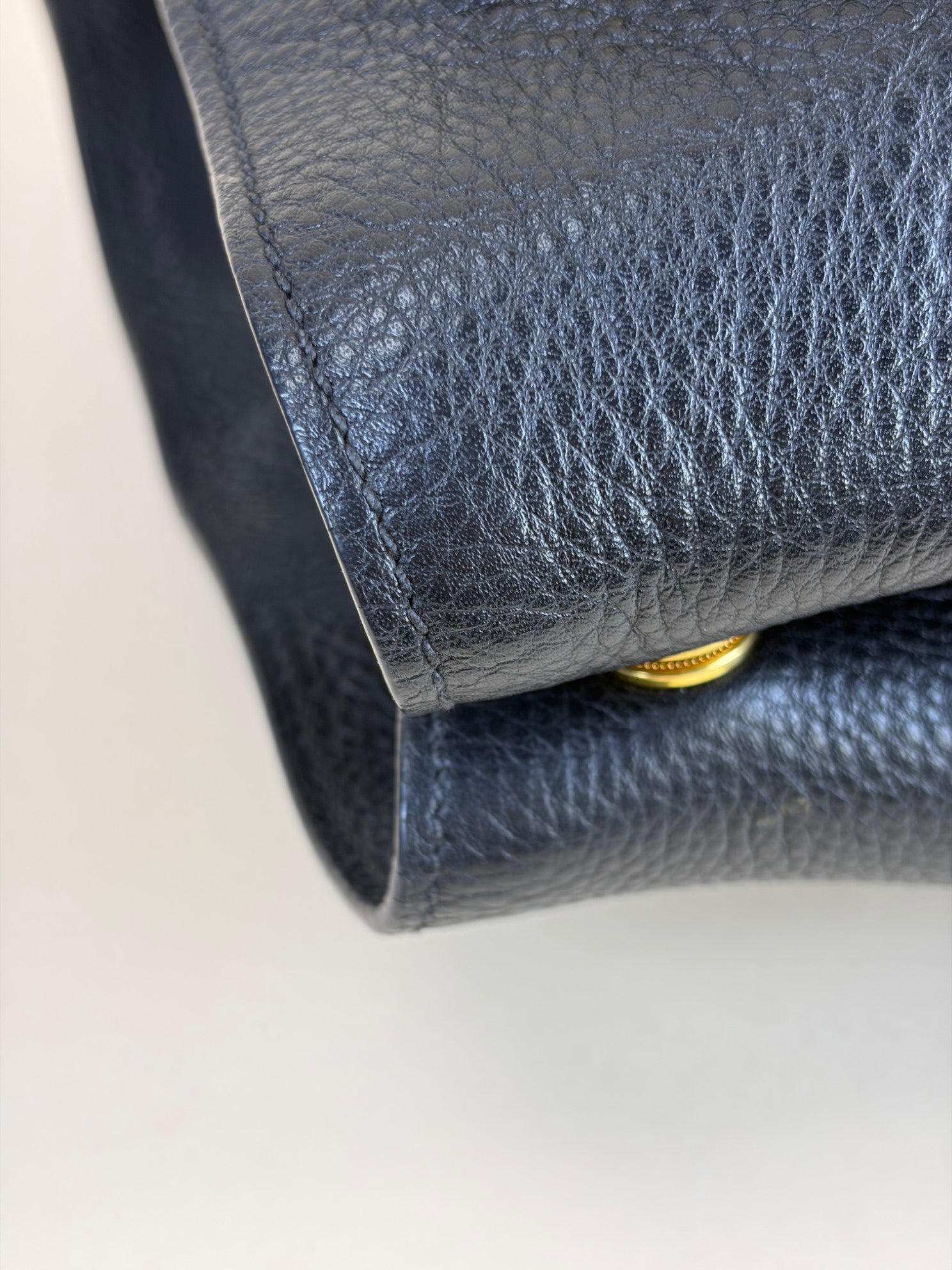 Prada small black vitello danio leather