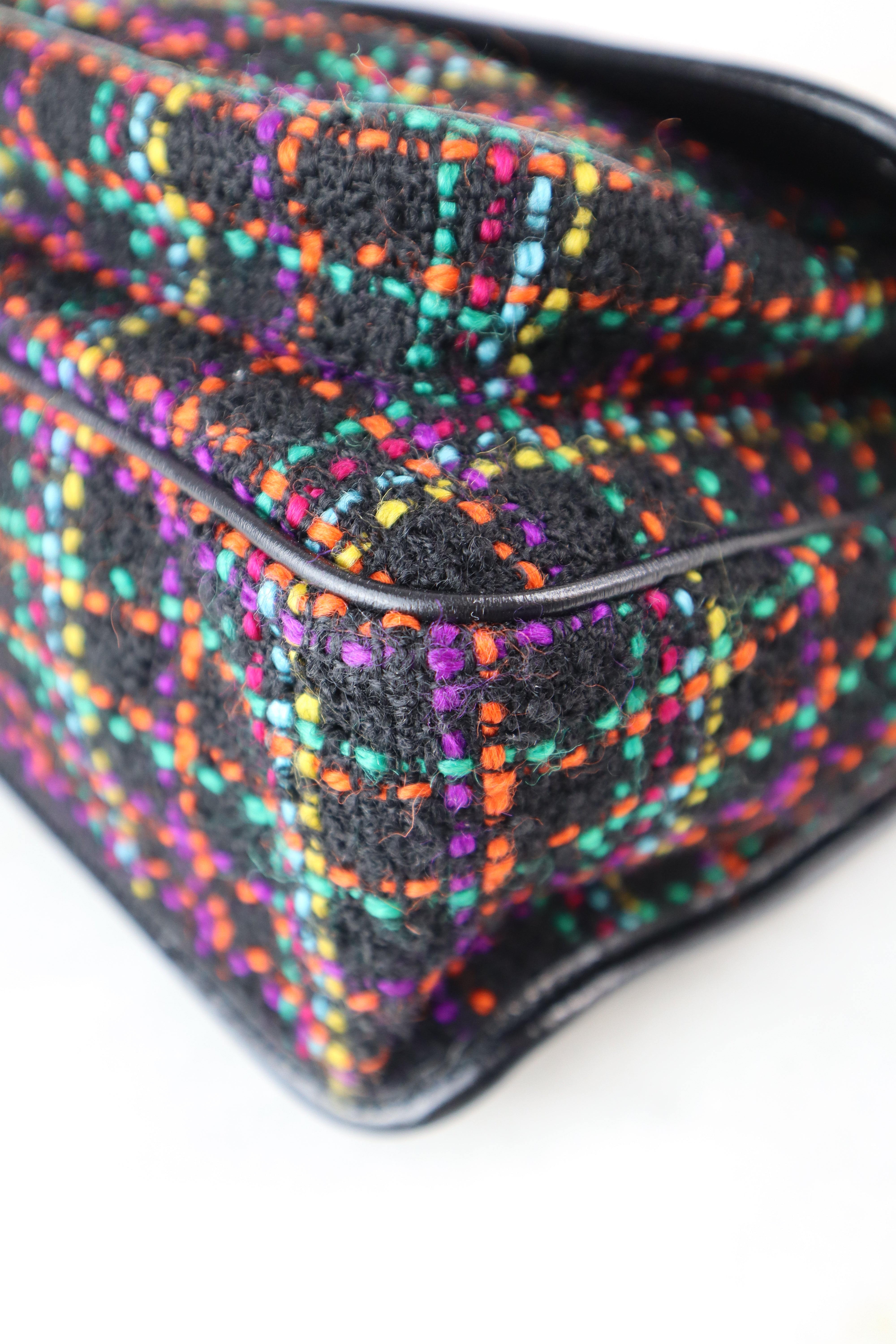 YSL Multicolor Fabric Medium Tweed Niki Bag