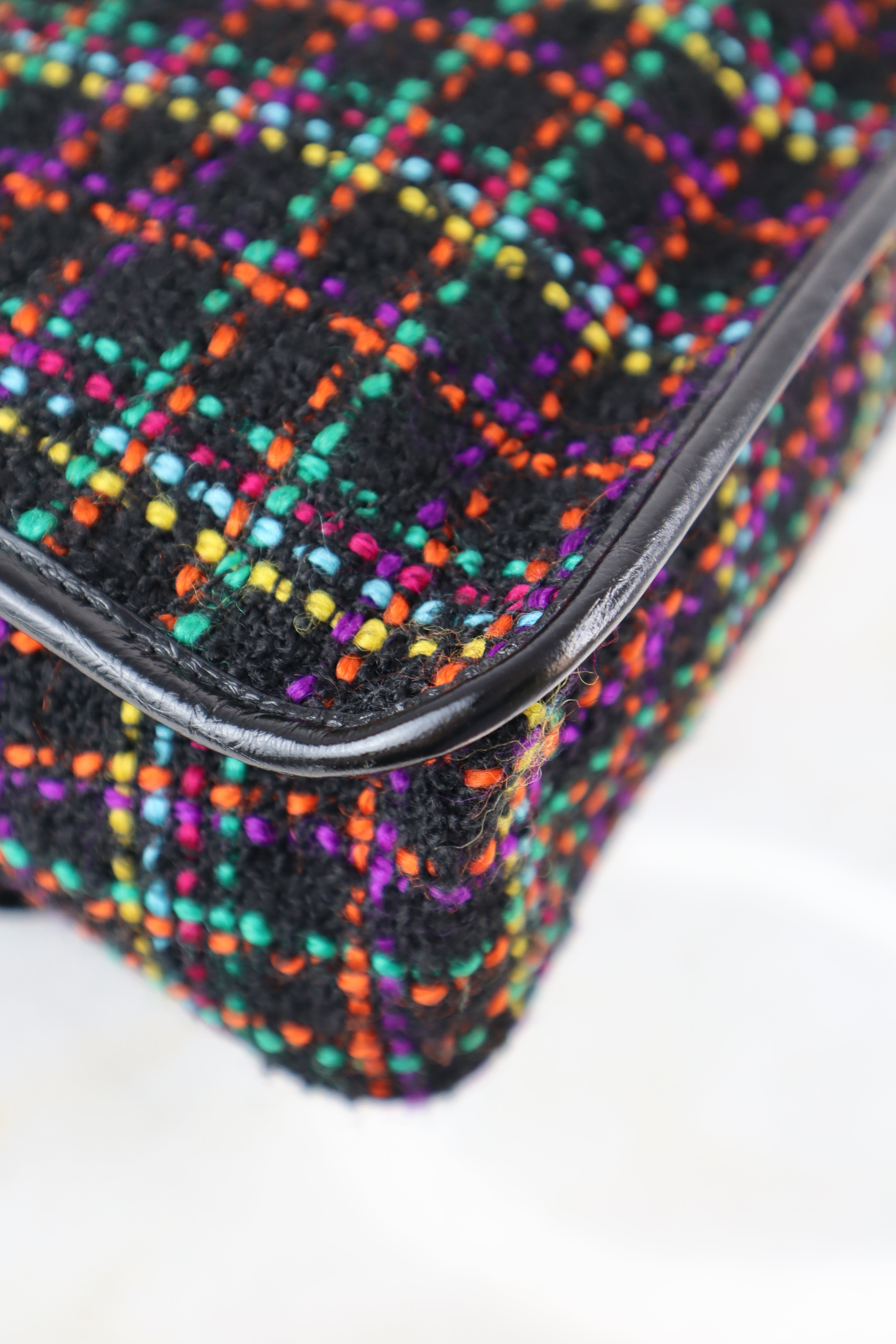 YSL Multicolor Fabric Medium Tweed Niki Bag