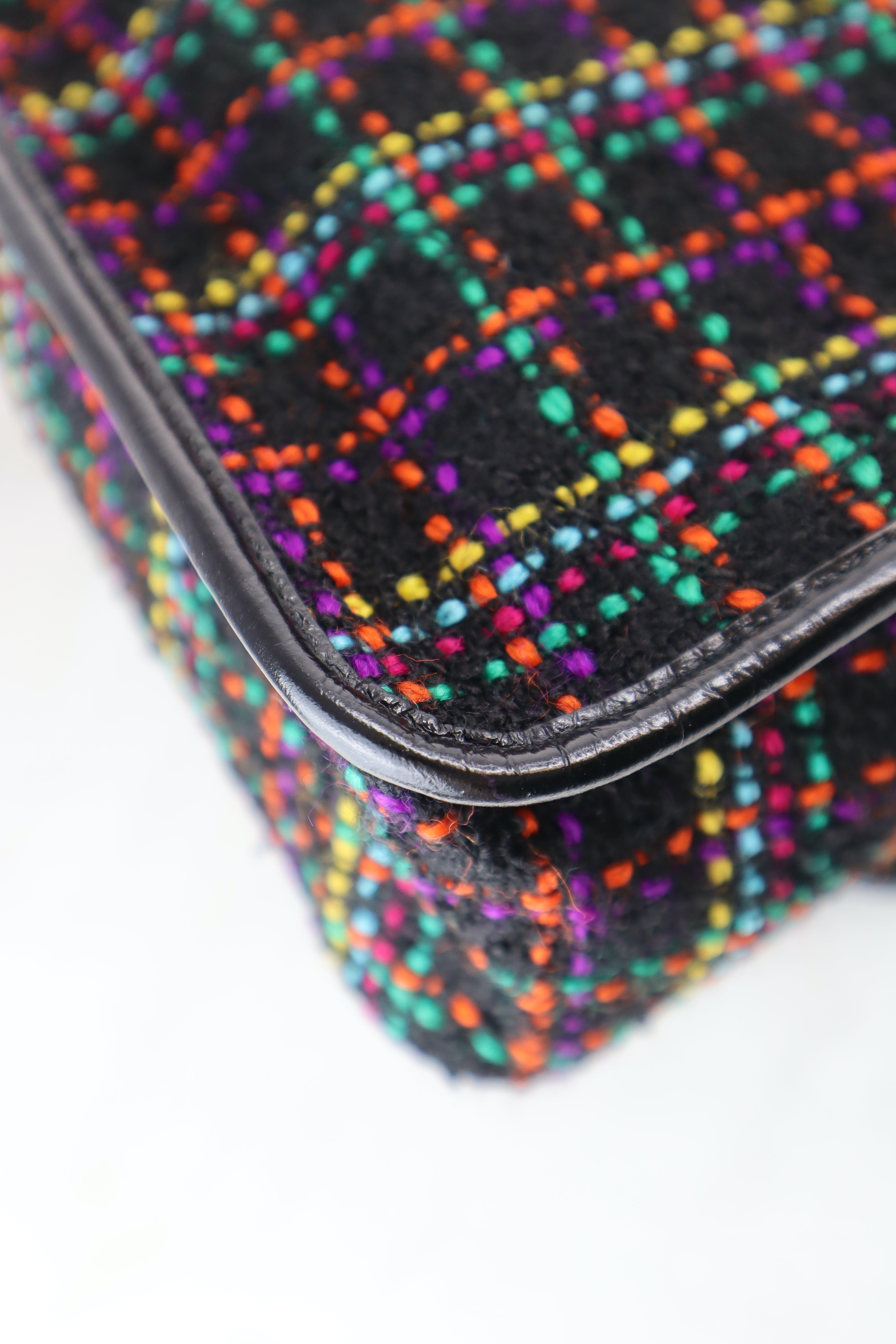 YSL Multicolor Fabric Medium Tweed Niki Bag