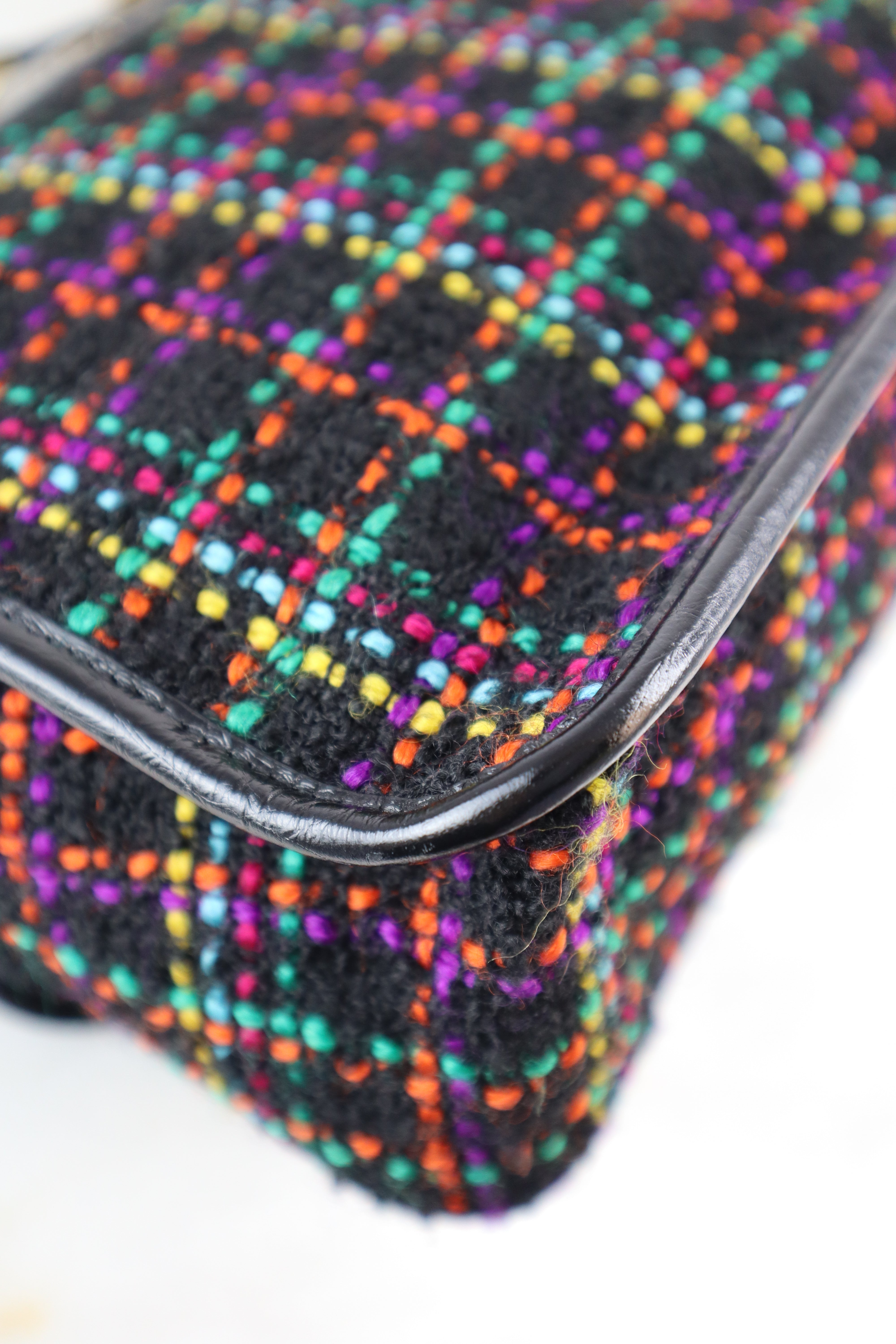 YSL Multicolor Fabric Medium Tweed Niki Bag