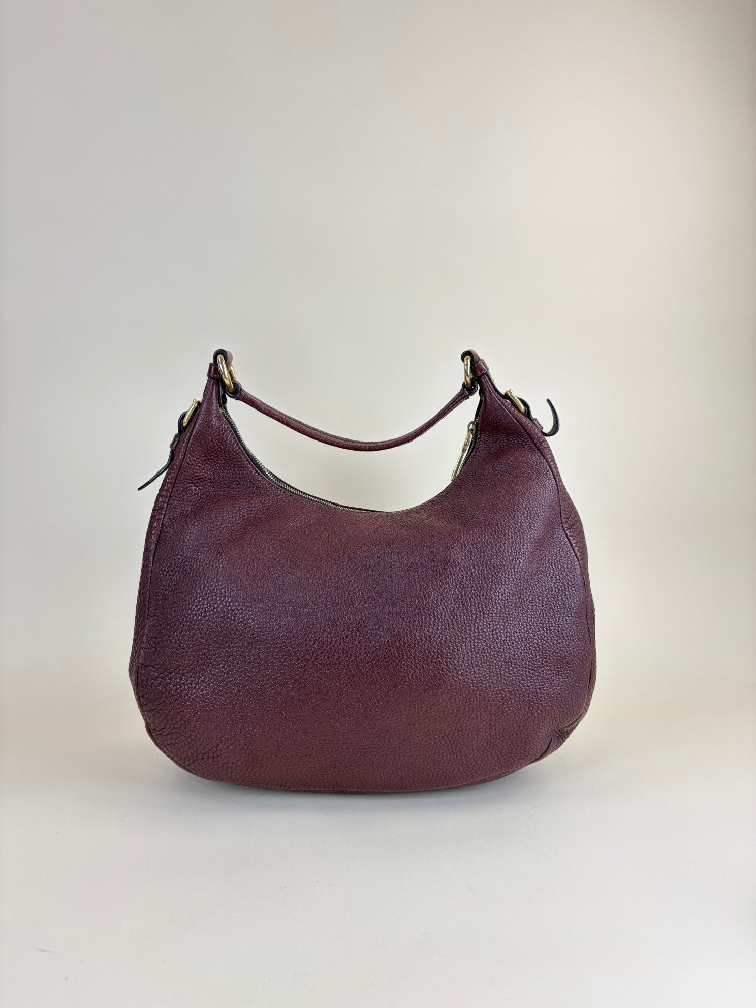 Prada burgundy Vitello Daino Hobo Bag