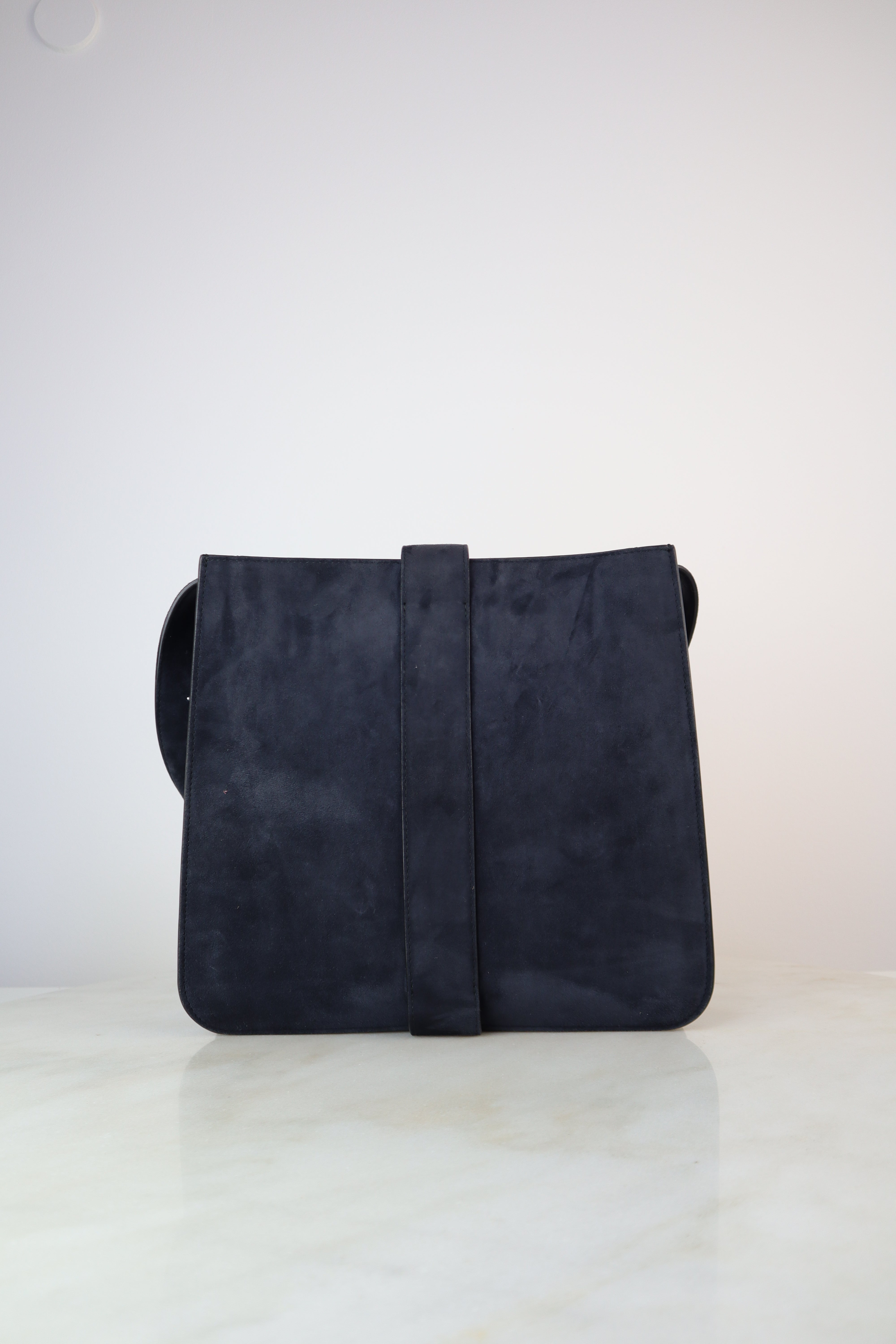 Bottega Veneta Navy Velvet Marie Medium Shoulder Bag