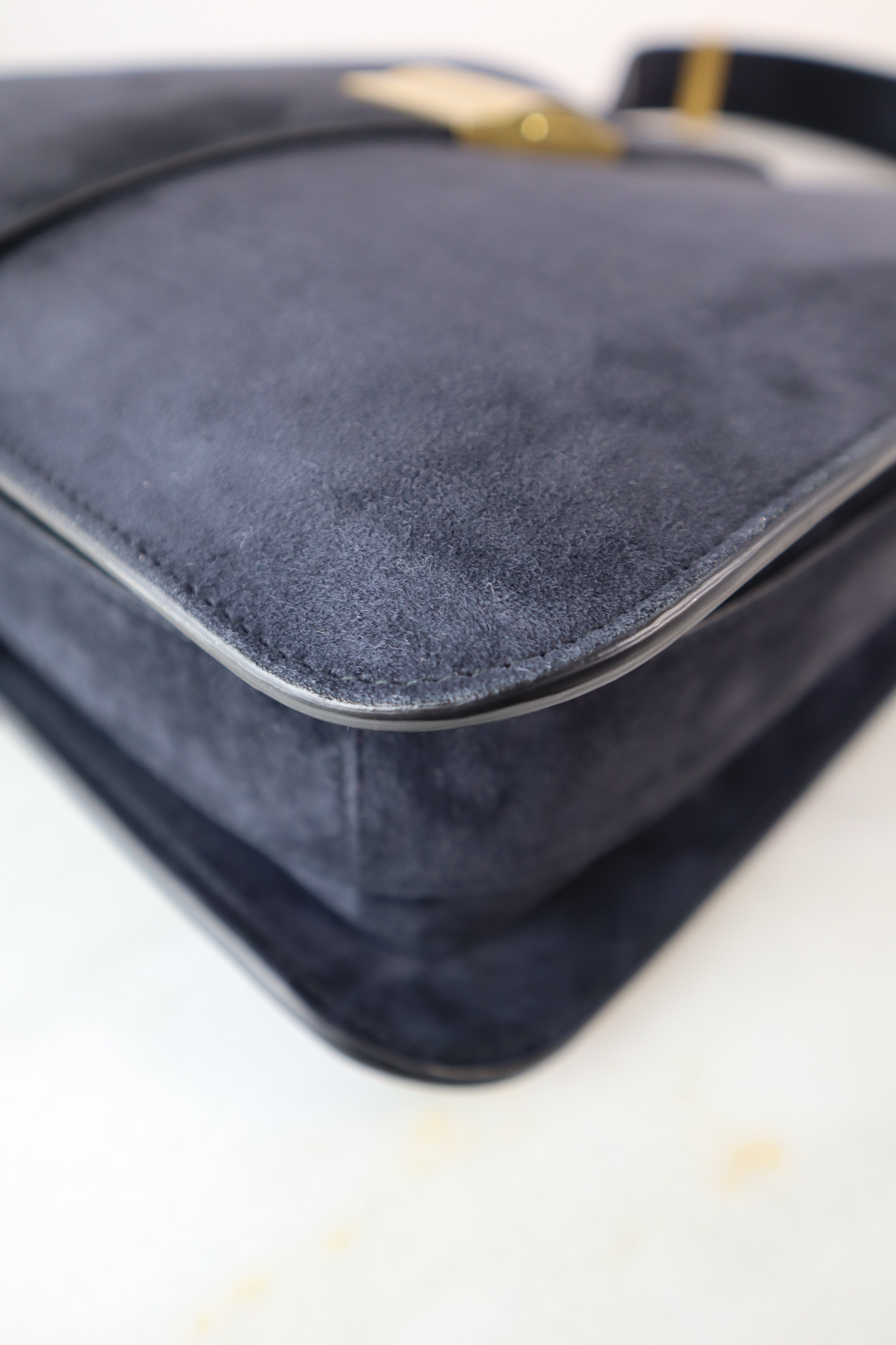 Bottega Veneta Navy Velvet Marie Medium Shoulder Bag
