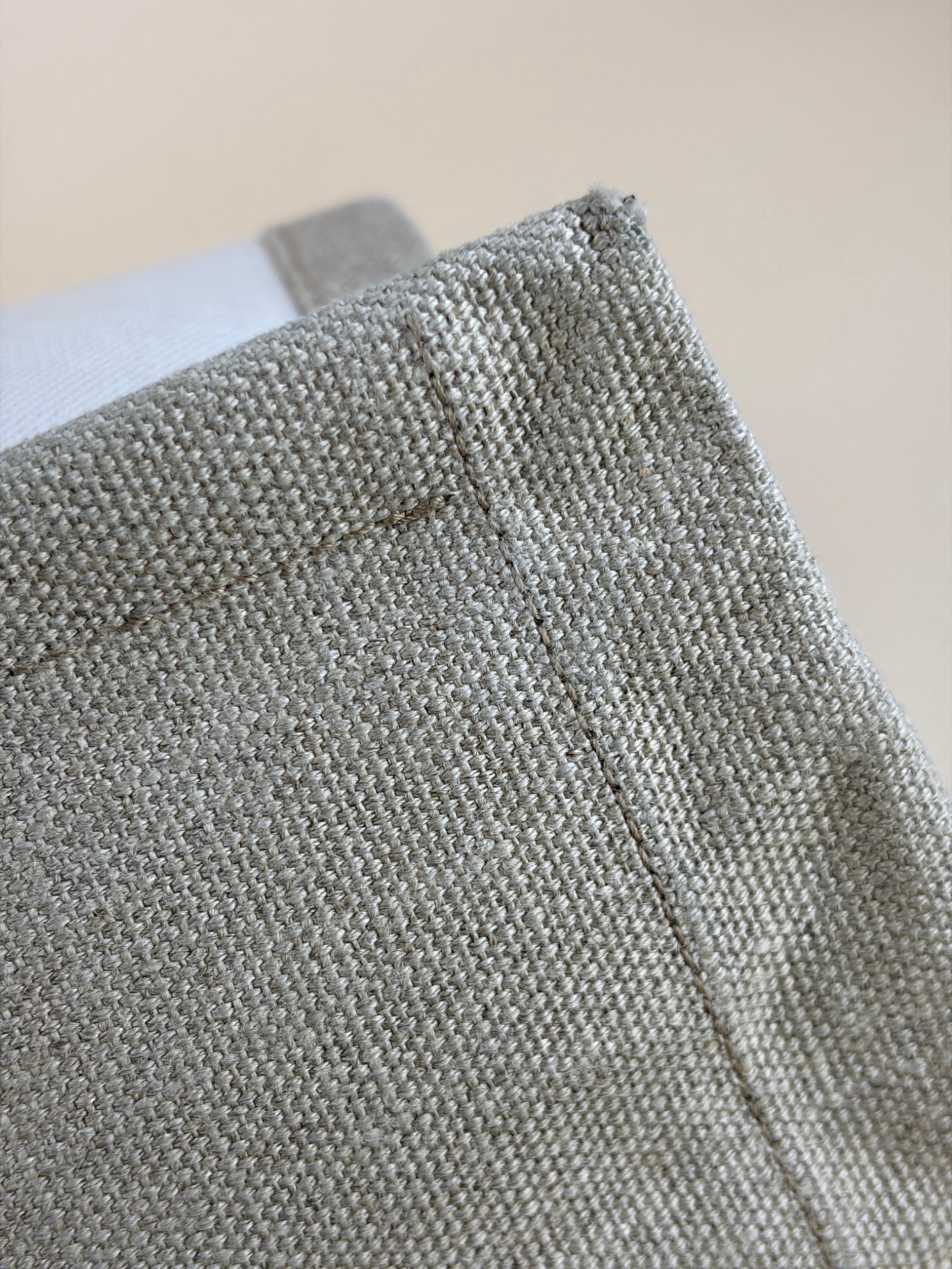 YSL Bicolor Linen Small Rive Gauche Greggio Tote Bag