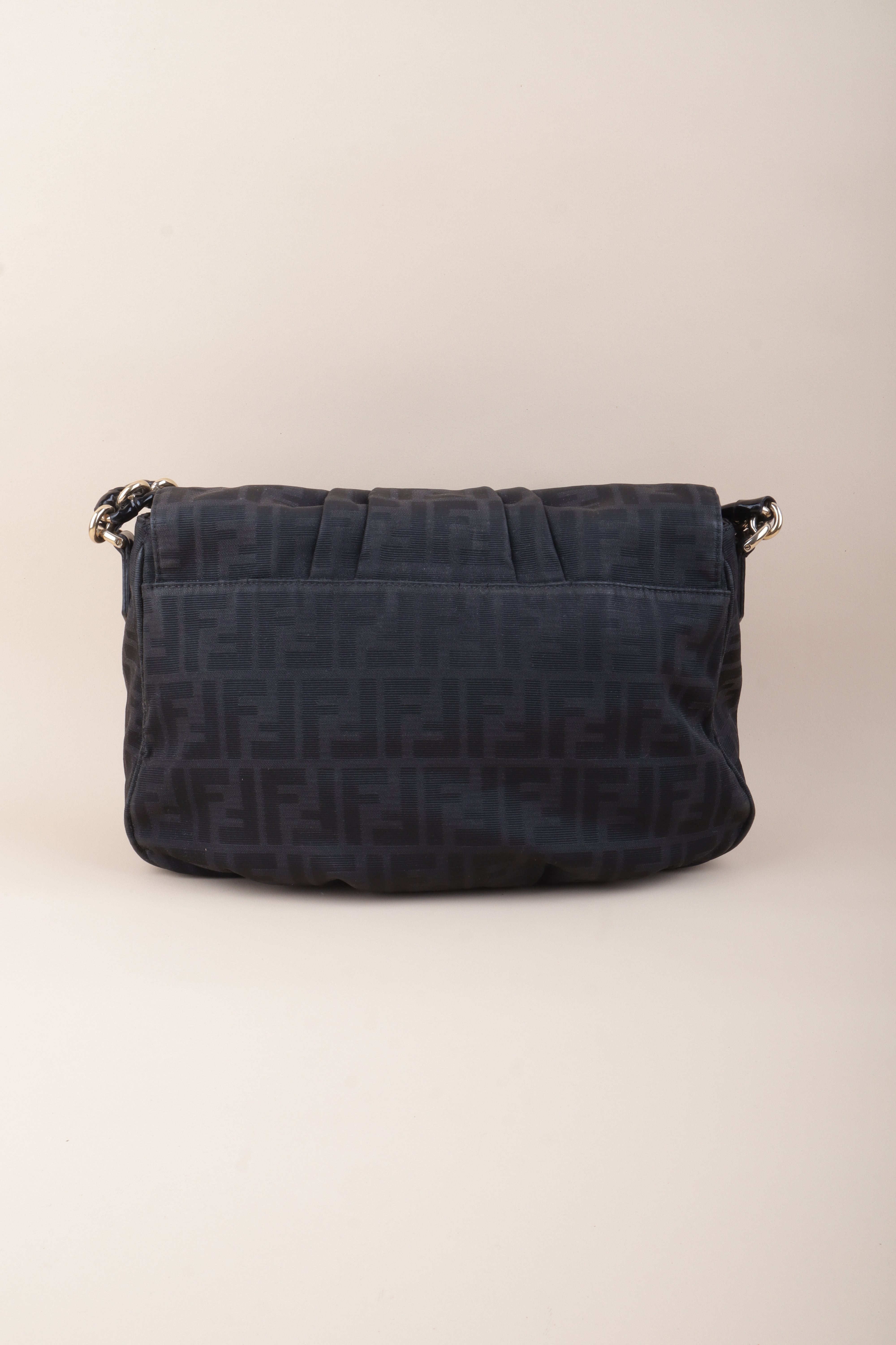 Fendi Black Mia Flap FF Shoulder Bag