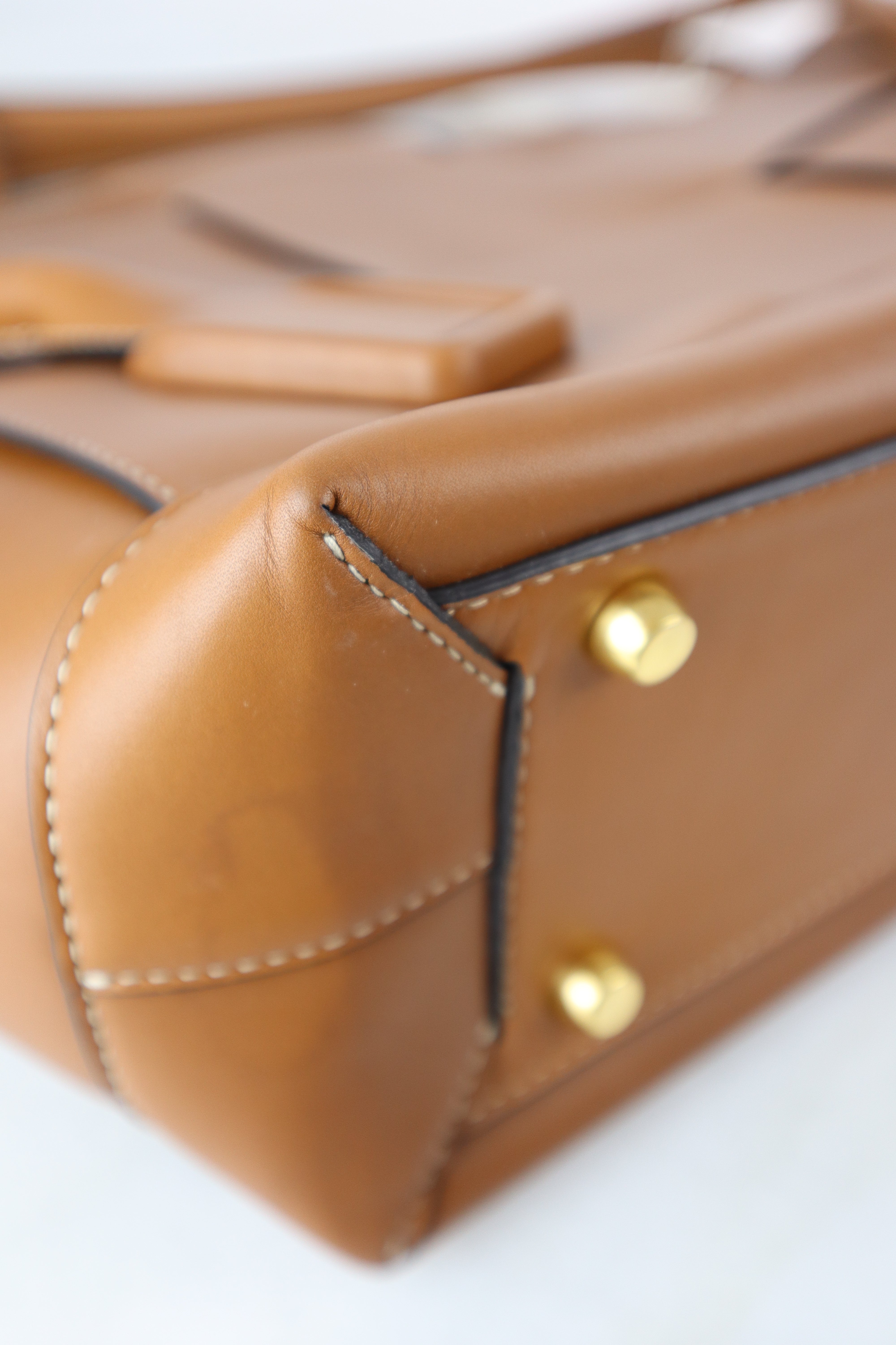 Bottega Veneta Camel Arco Medium Top Handle Bag