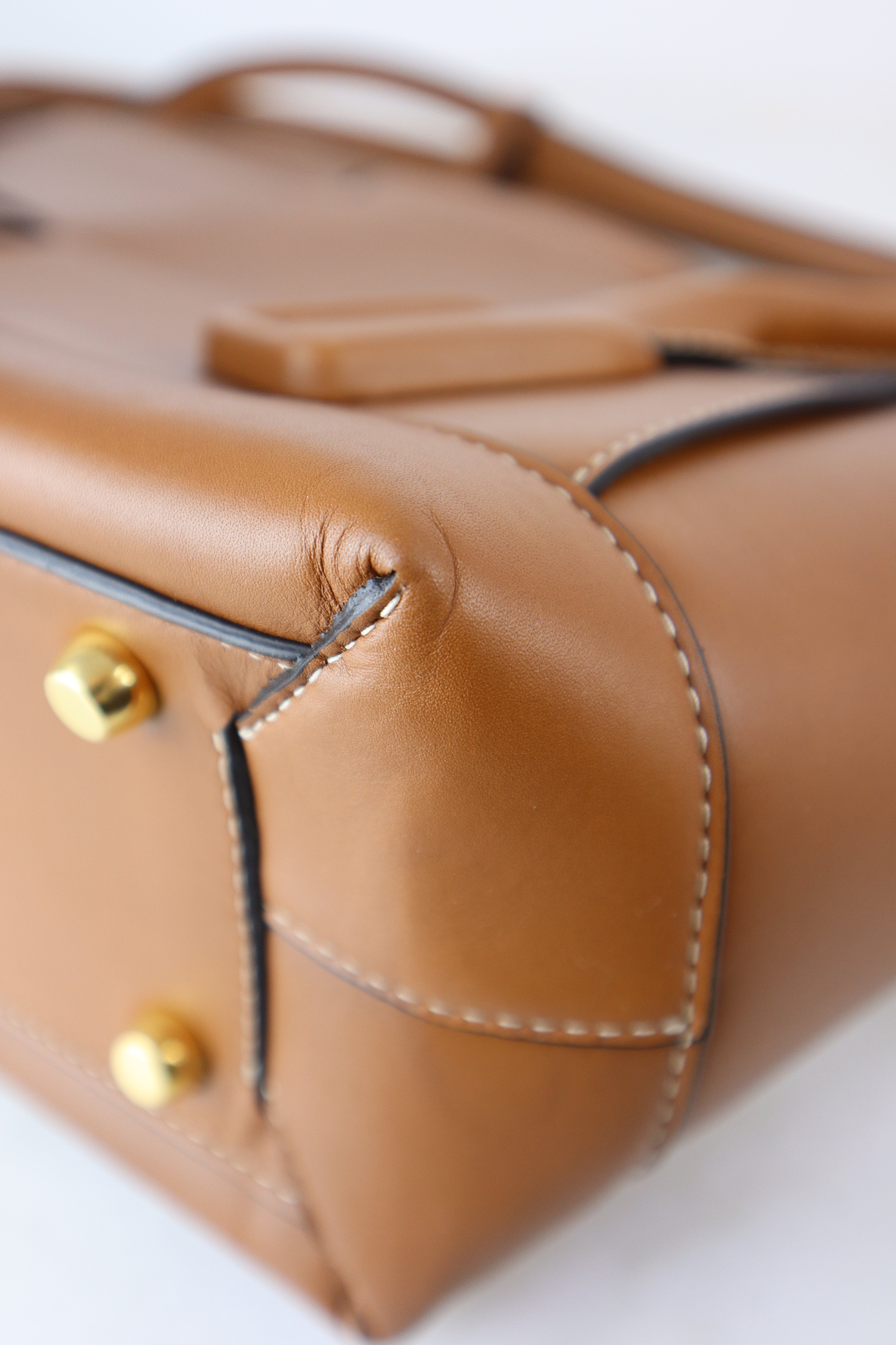 Bottega Veneta Camel Arco Medium Top Handle Bag