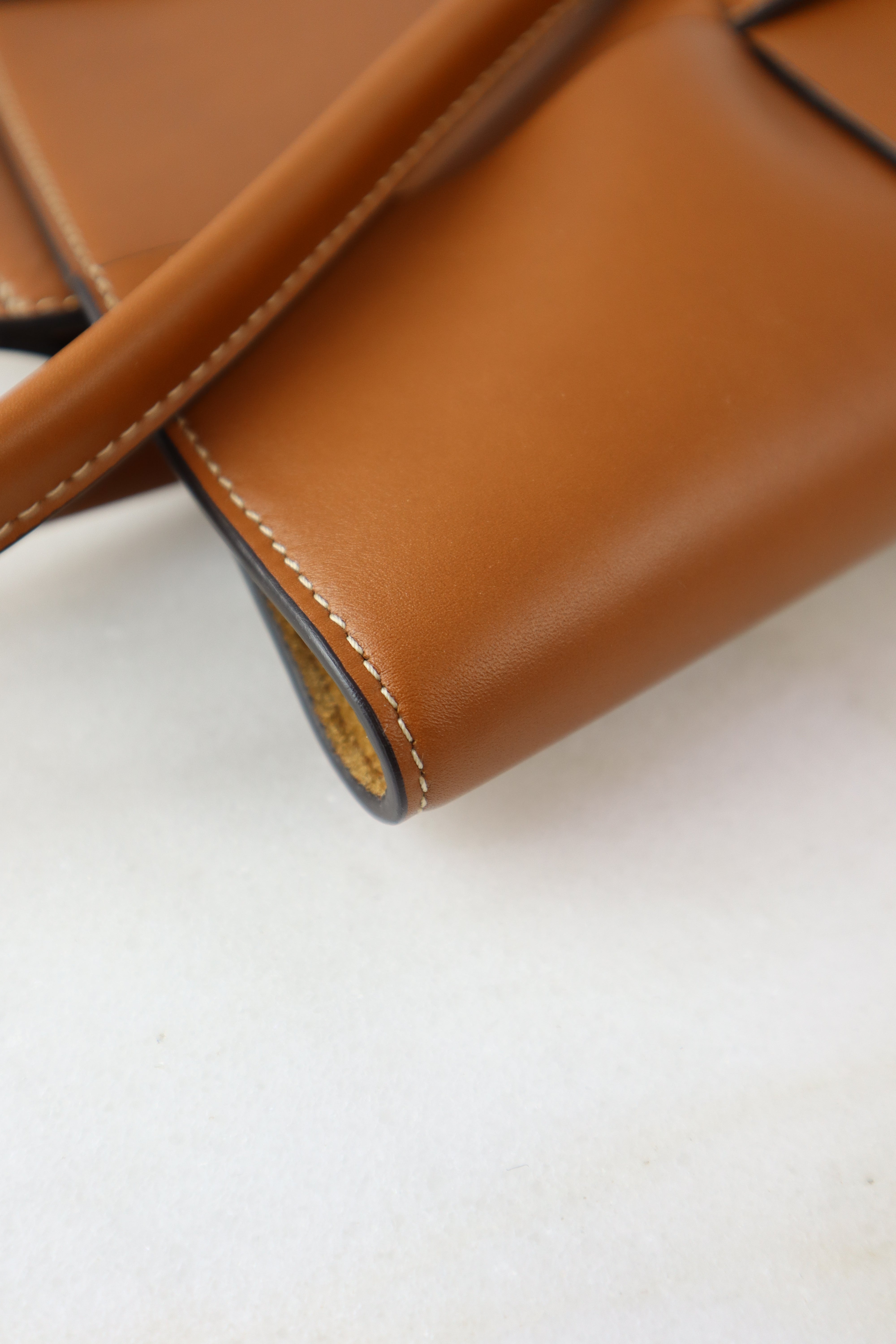 Bottega Veneta Camel Arco Medium Top Handle Bag