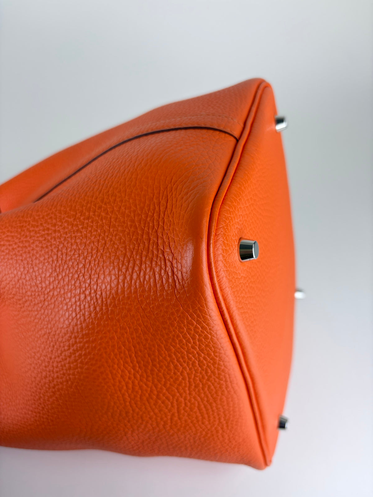 Hermes Orange minimum Picot in Lock 22 taurillon Clemence bag