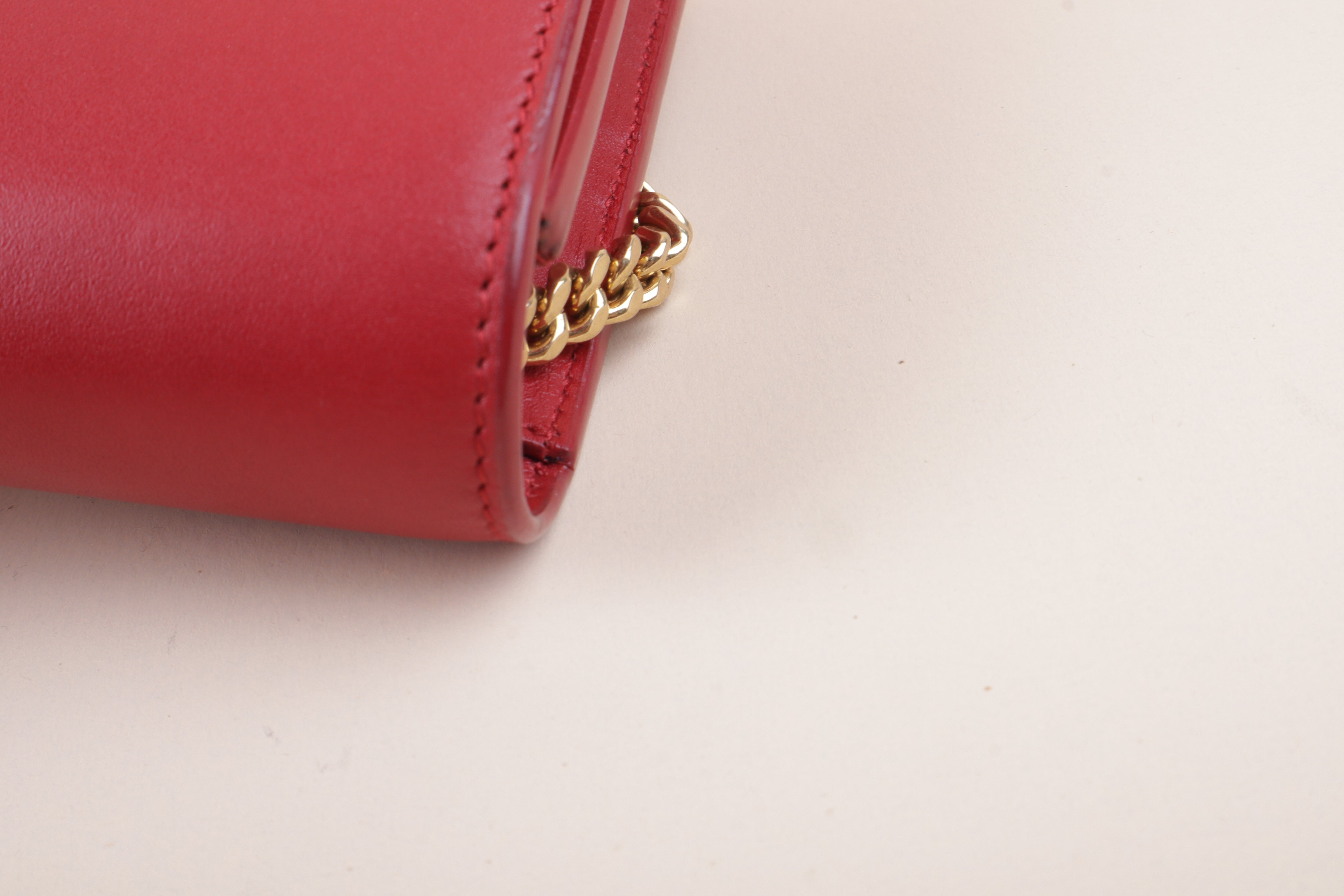 YSL Red Kate Tassel Chain Wallet