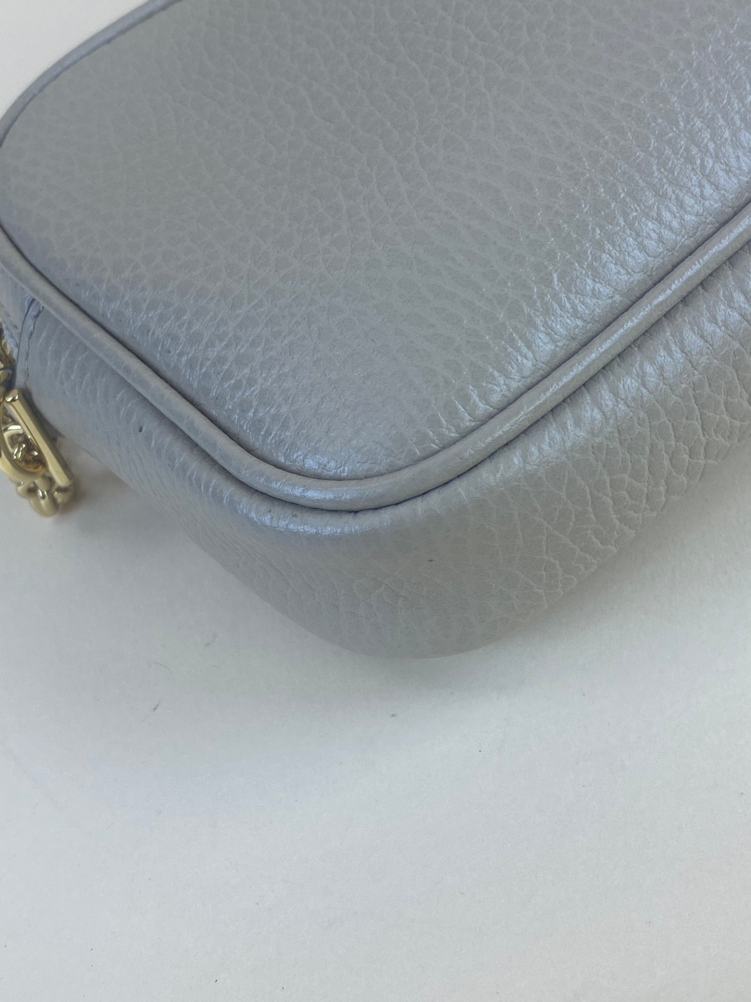 Gucci Beige GG Marmont Mini Camera Bag with Chain