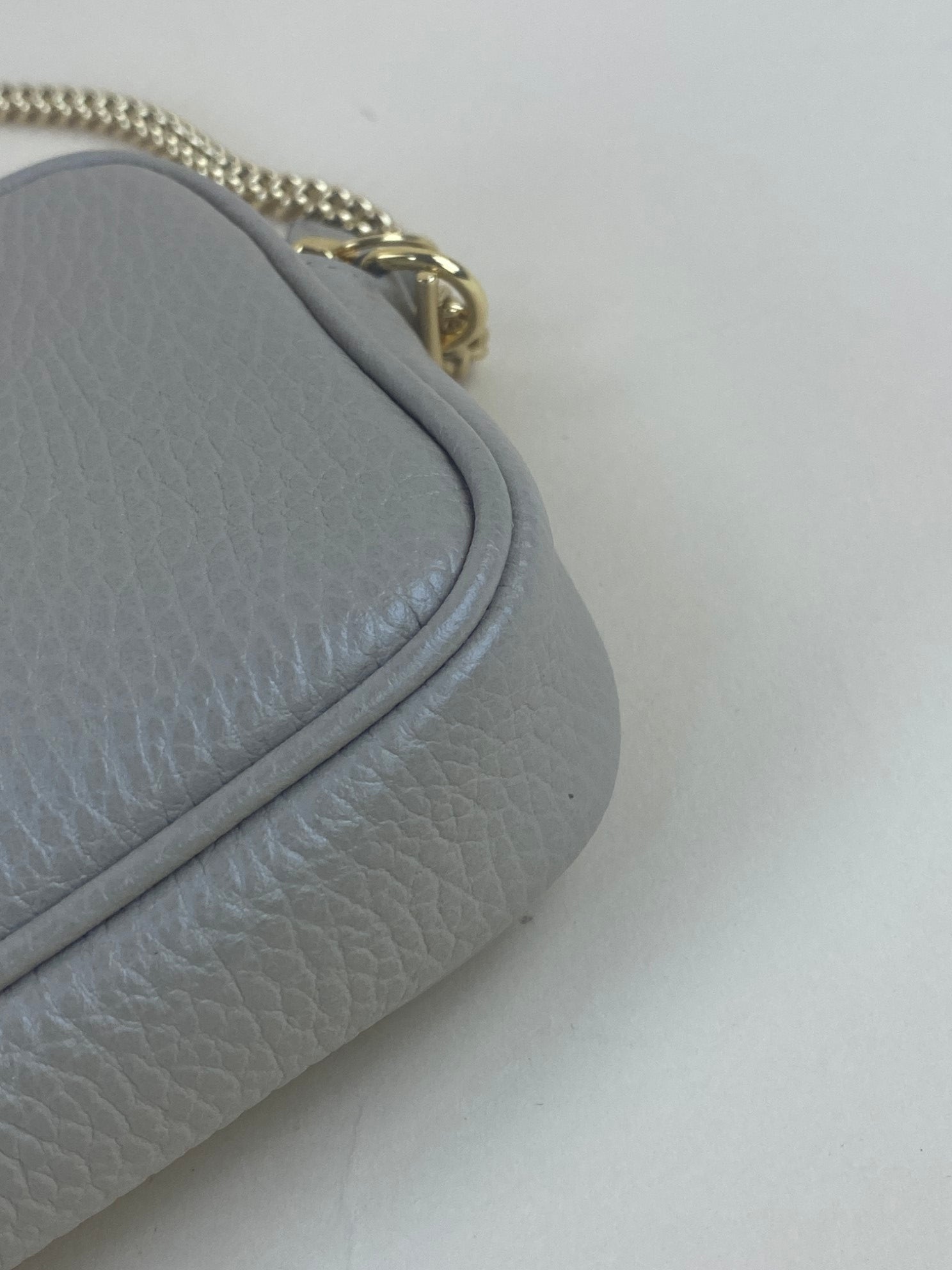 Gucci Beige GG Marmont Mini Camera Bag with Chain