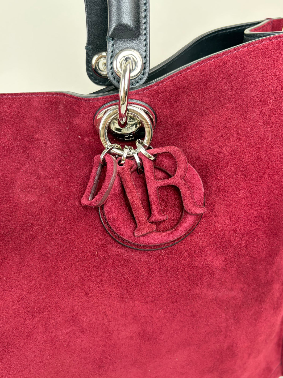 Dior Burgandy suede diorissimo large tote bag