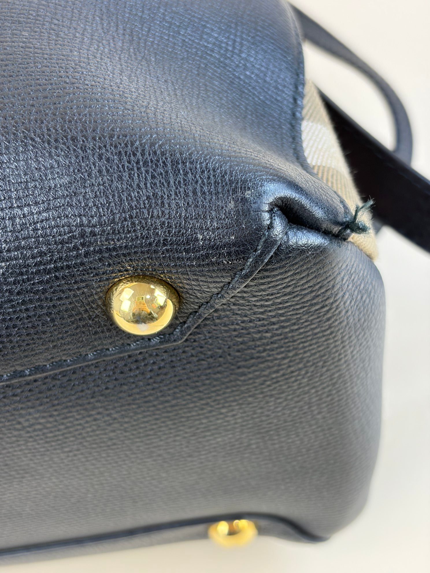 Burberry black Derby House Check Camberley Medium Satchel Bag