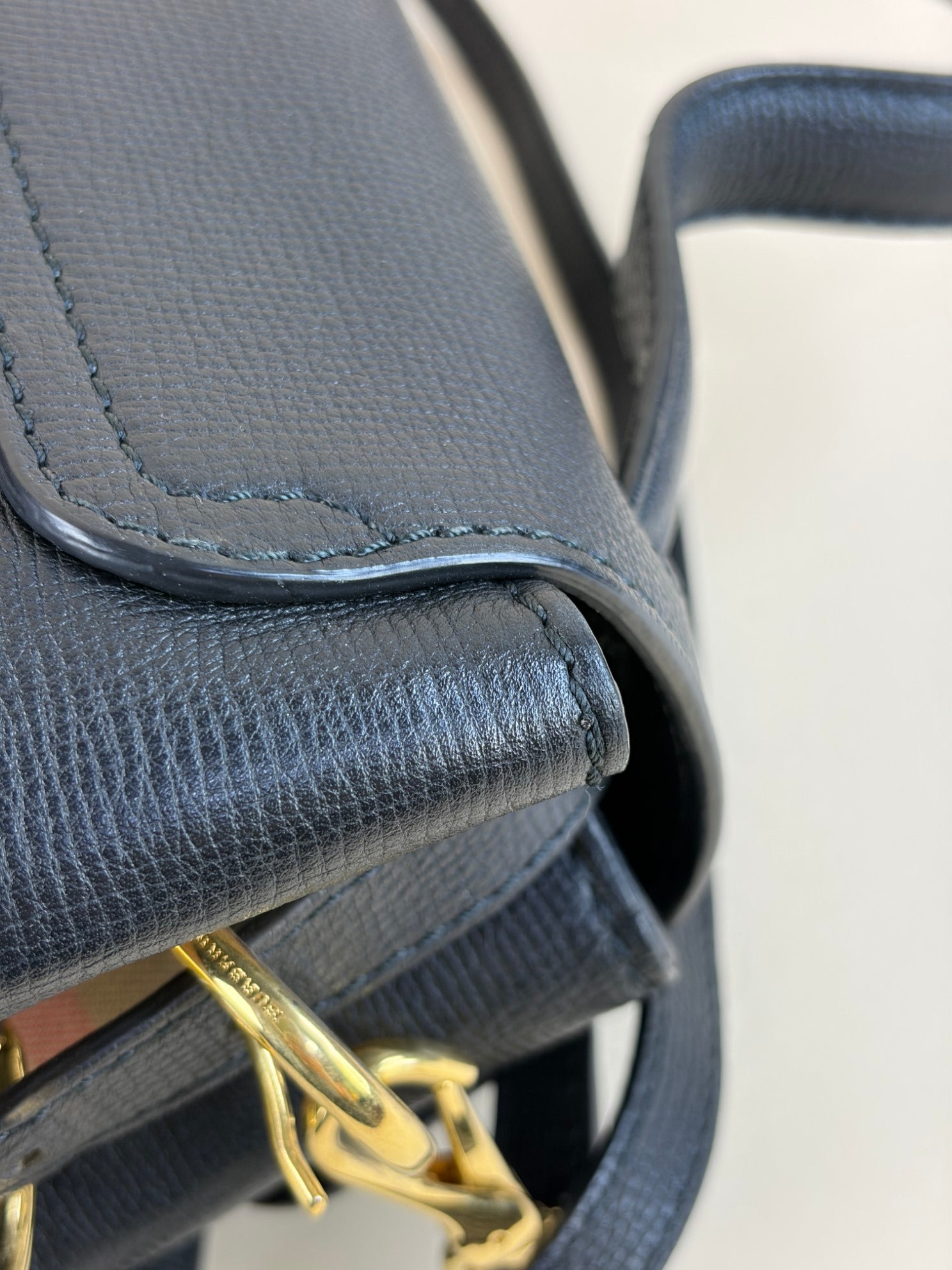 Burberry black Derby House Check Camberley Medium Satchel Bag