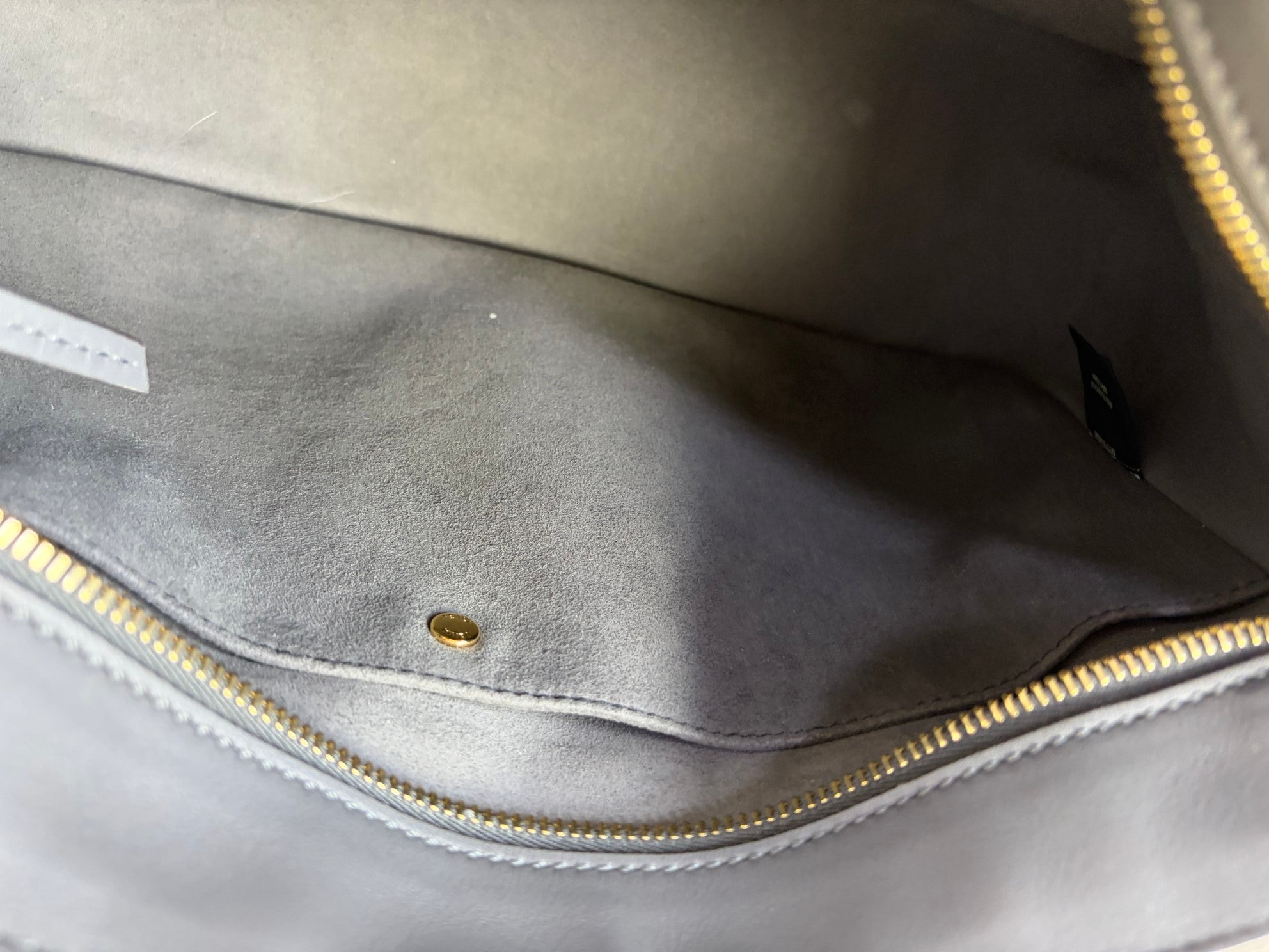 Fendi Dark Grey Chenille Vitello Seta Plexiglass FF-Fendi O,Clock Zipper Shoulder Bag