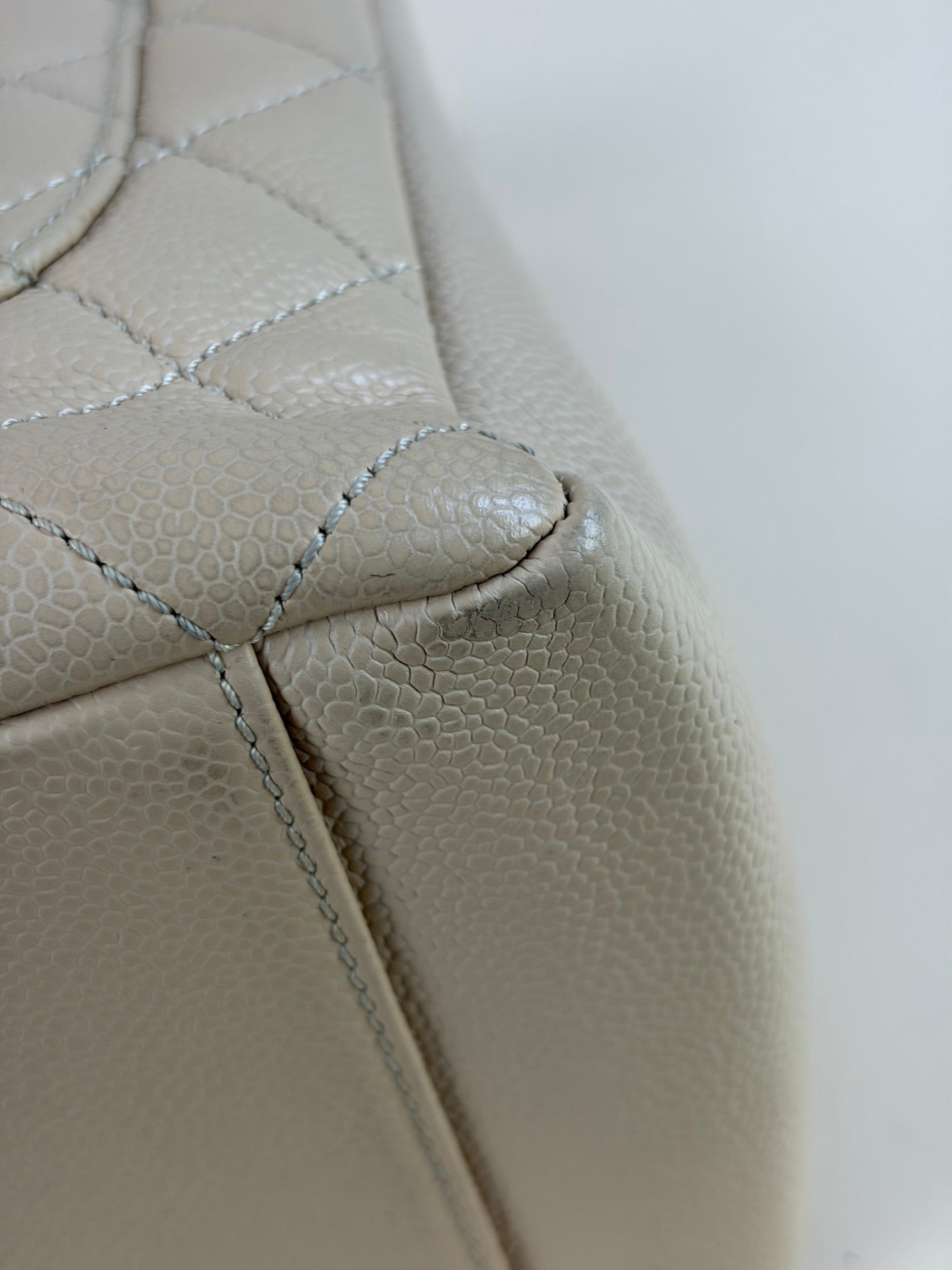 Chanel Beige Quilted Grand Shopping Bag